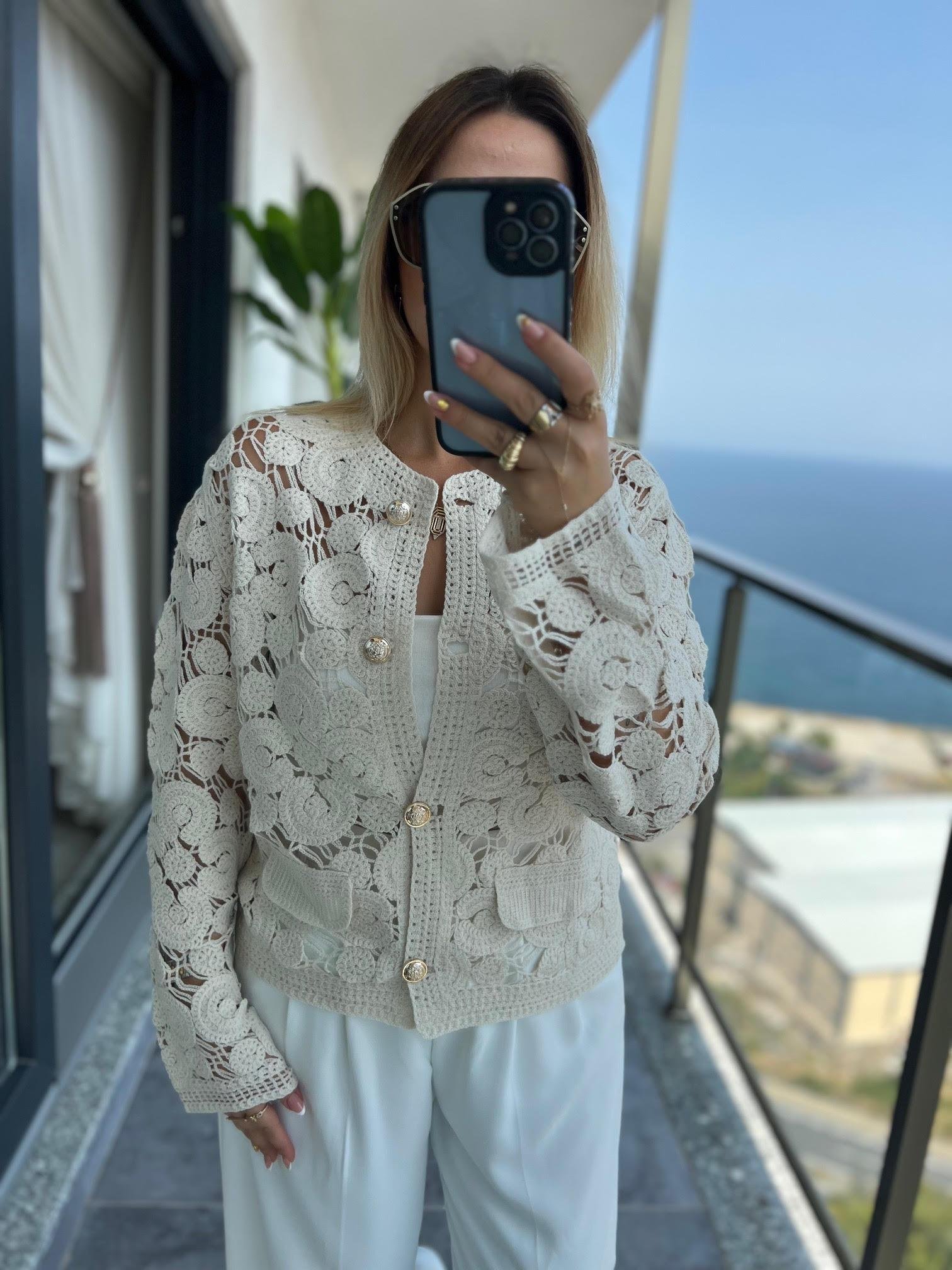 3004 Triko Hırka BEJ