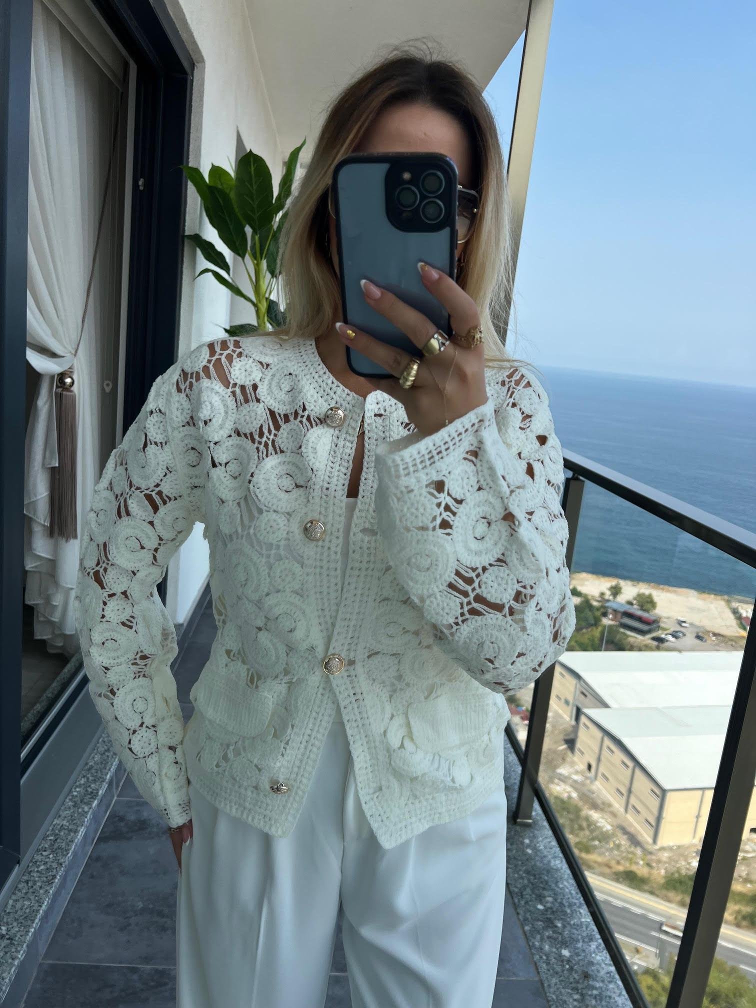 3004 Triko Hırka EKRU