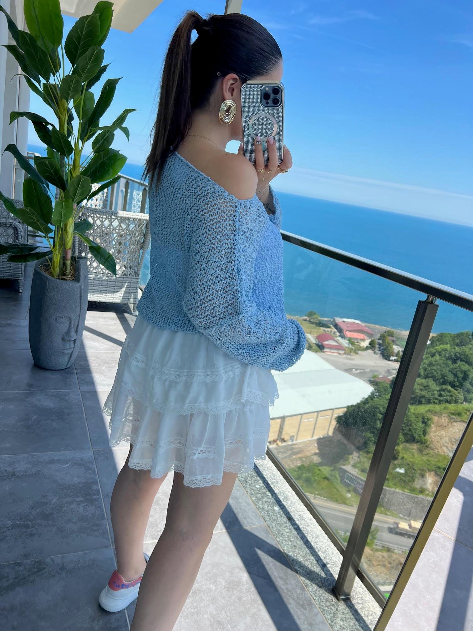3010 Dantelli Etek BEYAZ