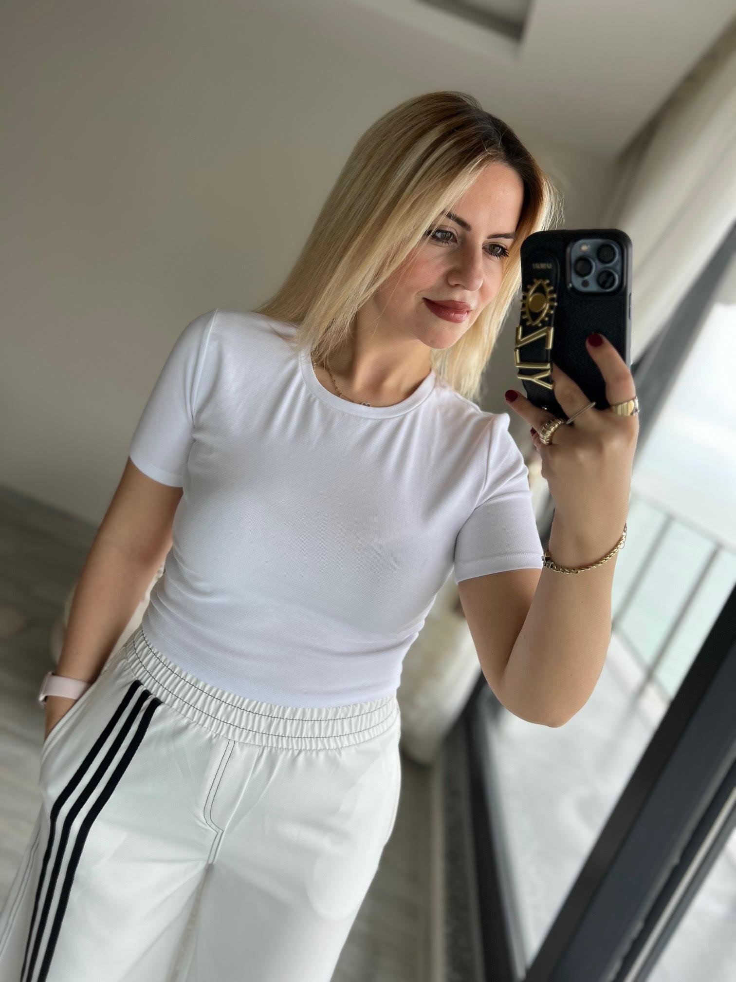 30124 Crop Tshirt BEYAZ