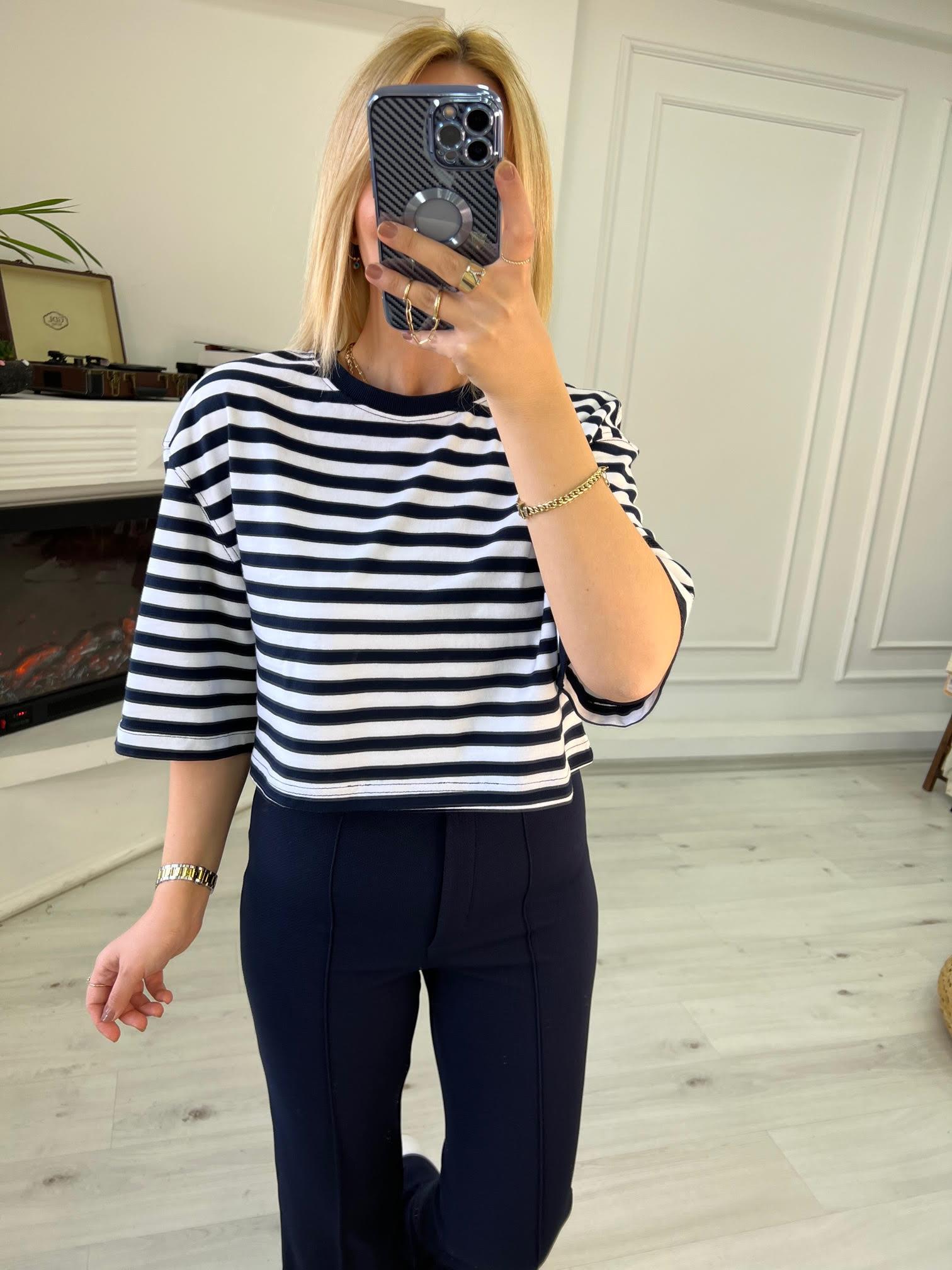 30282 Bisiklet Yaka Tshirt LACİVERT