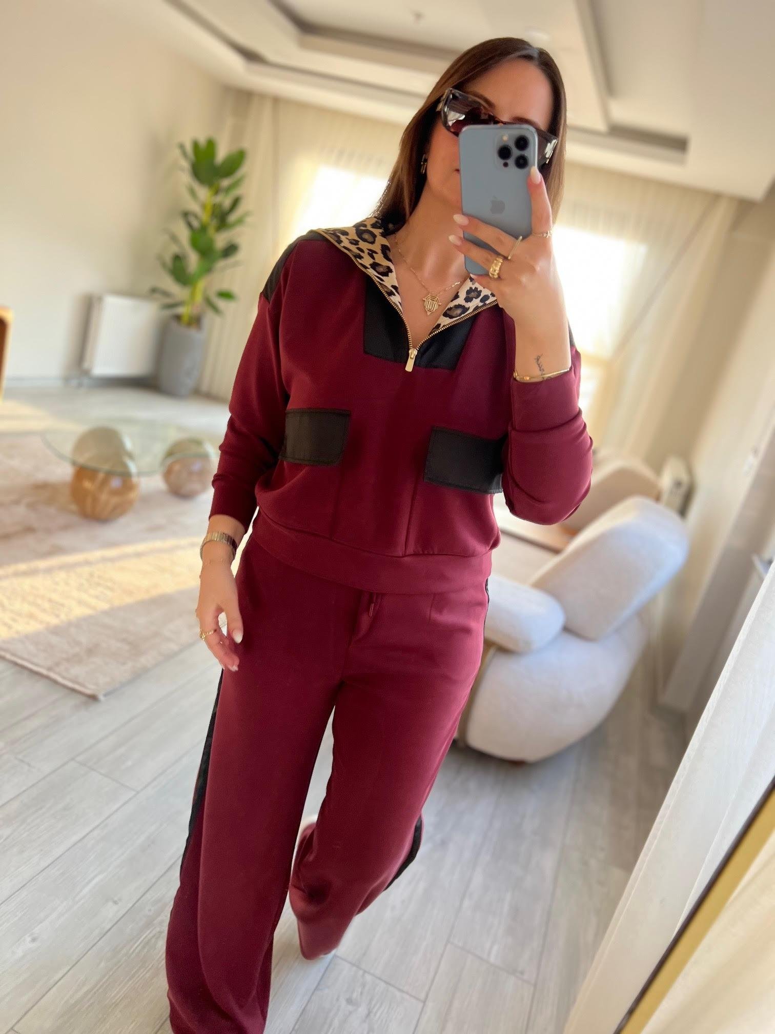 3029 Leo Detay Modal Takım BORDO