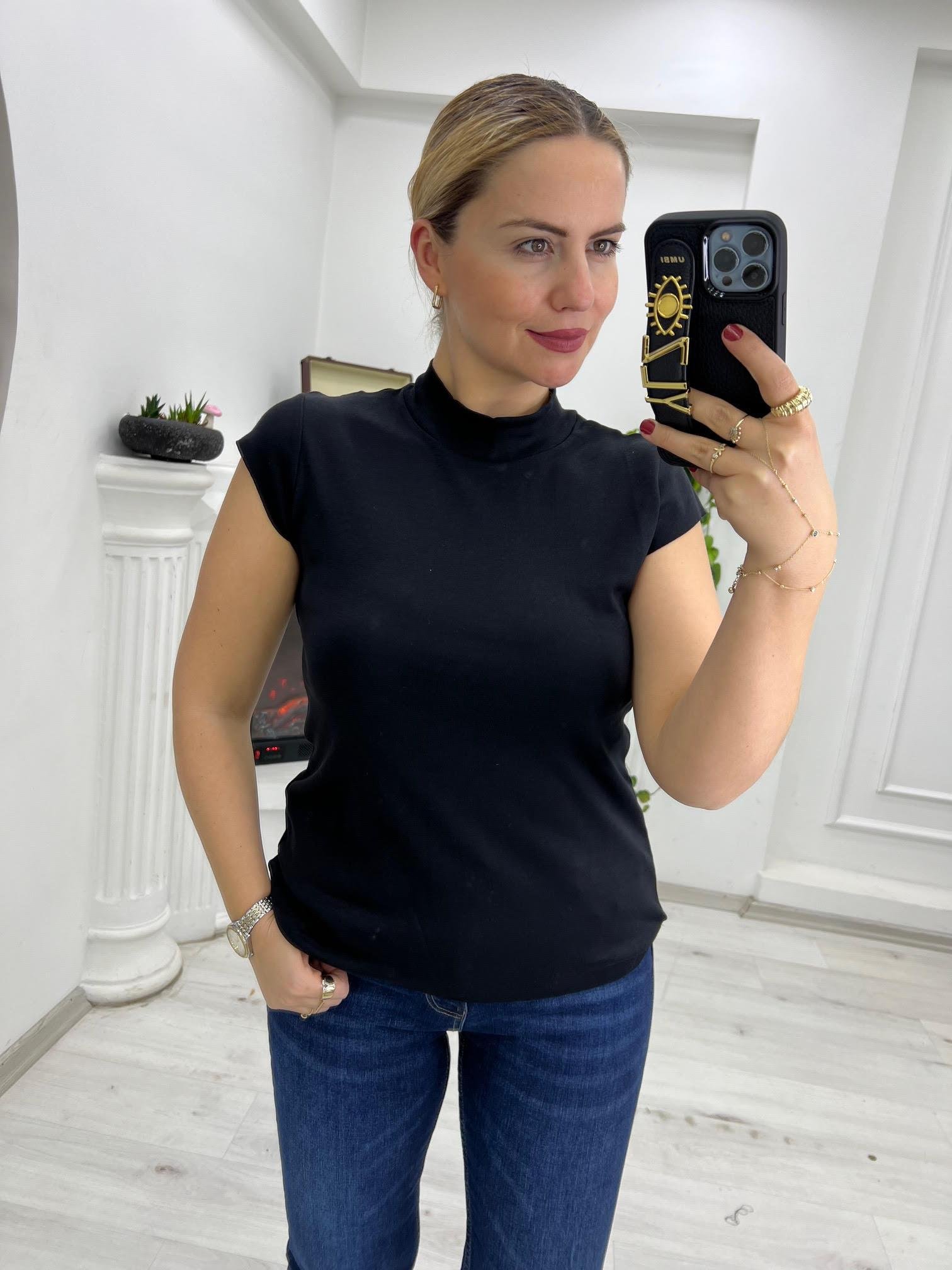 30581 Pamuklu Tshirt SİYAH