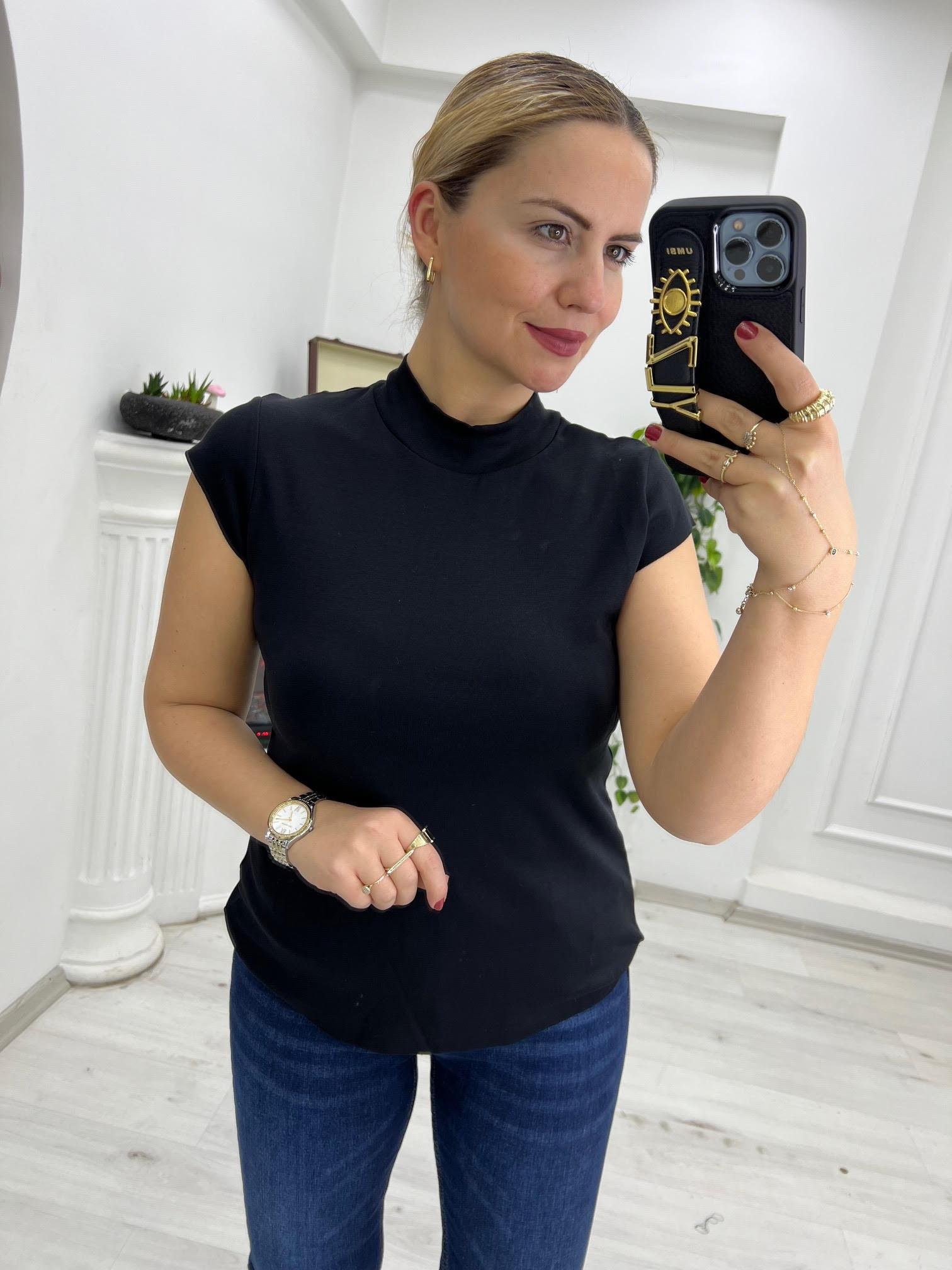 30581 Pamuklu Tshirt SİYAH