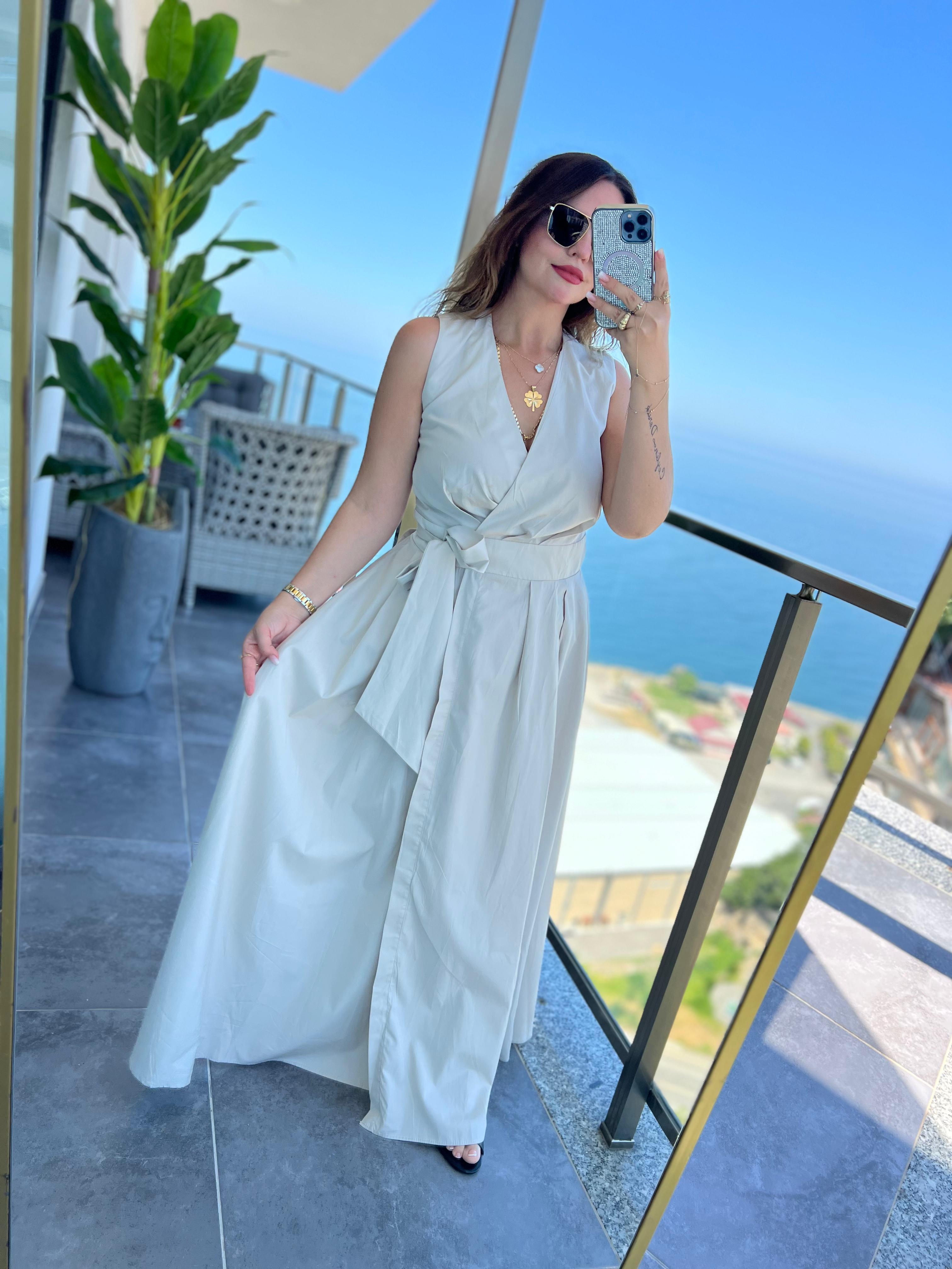 3108 Sarmalı Elbise TAŞ