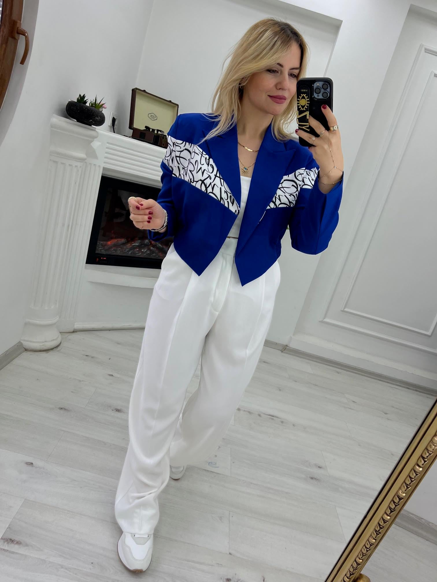 3275 Şeritli Kısa Ceket