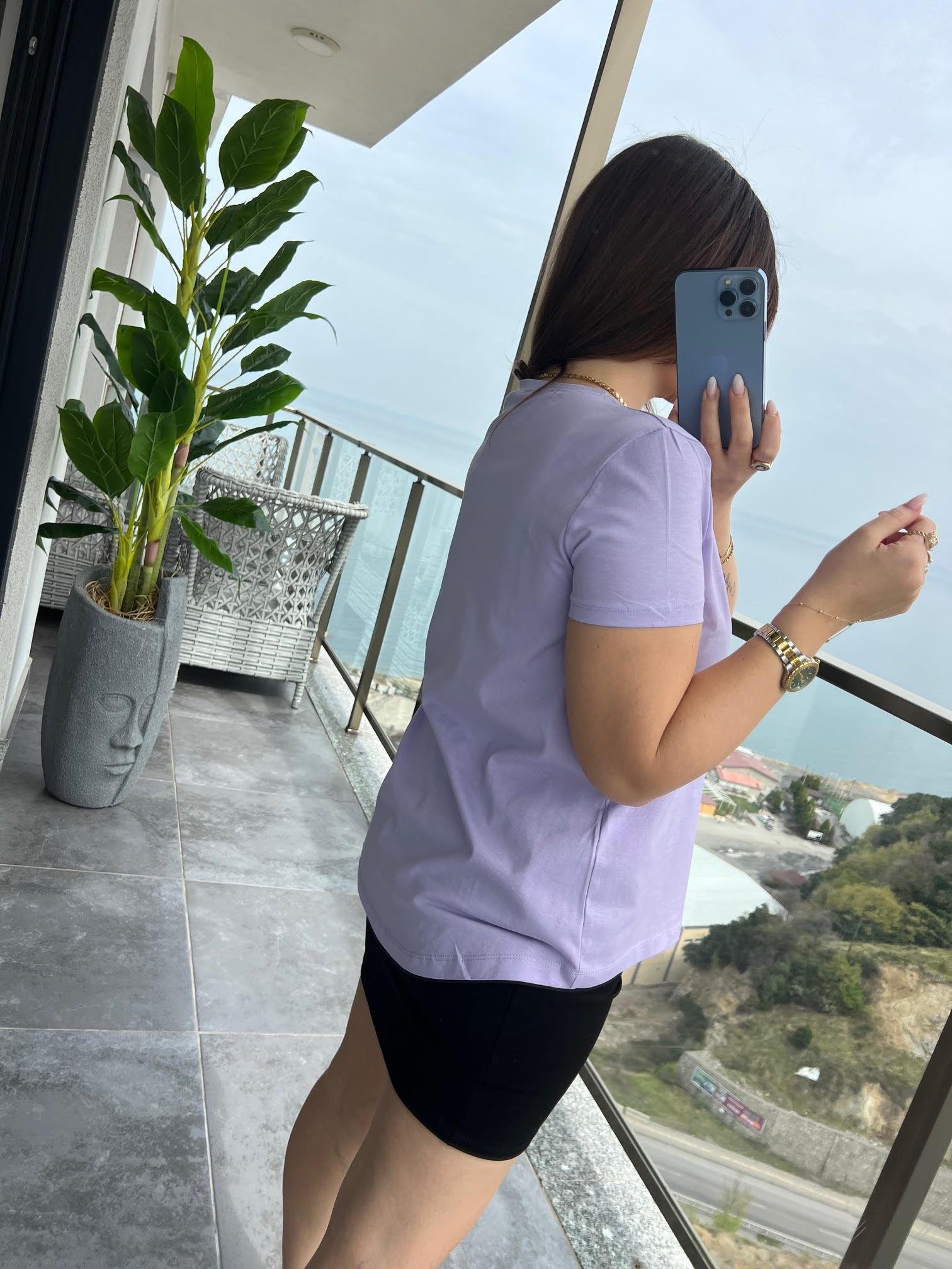 3471 Yuvarlak Yaka Basic Tshirt LİLA