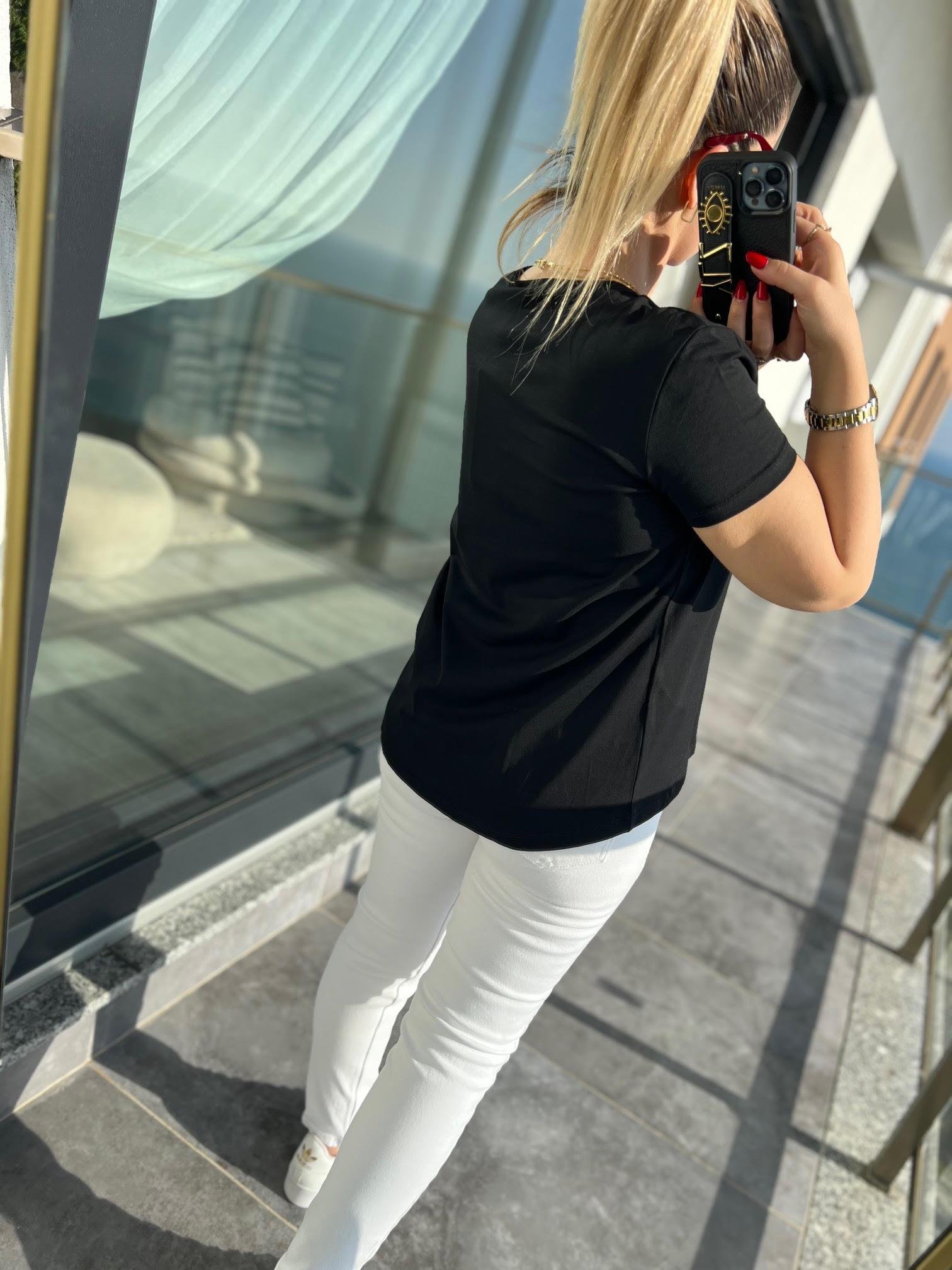 3471 Yuvarlak Yaka Basic Tshirt SİYAH