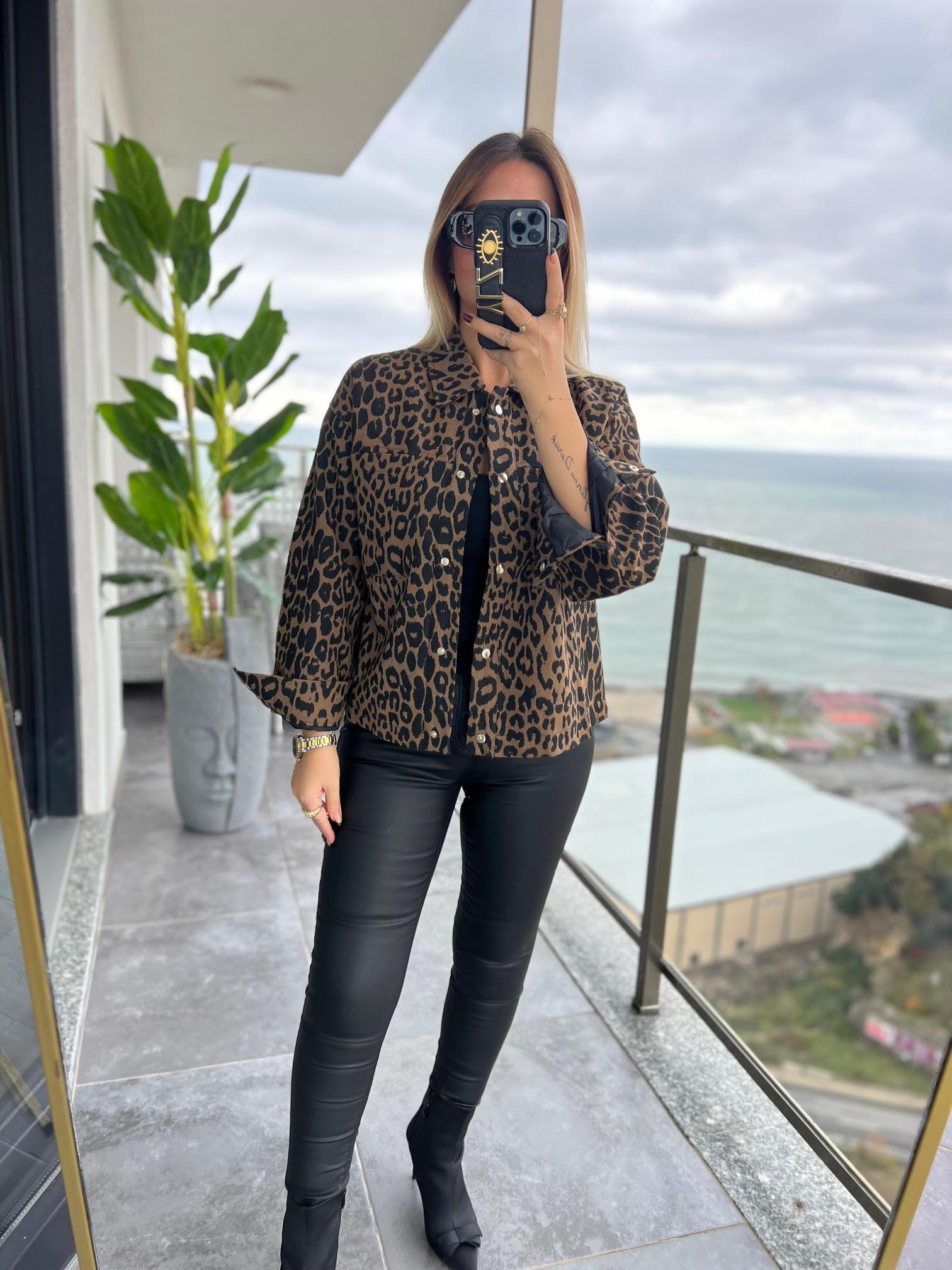35478 Keten Leopar Ceket LEOPAR