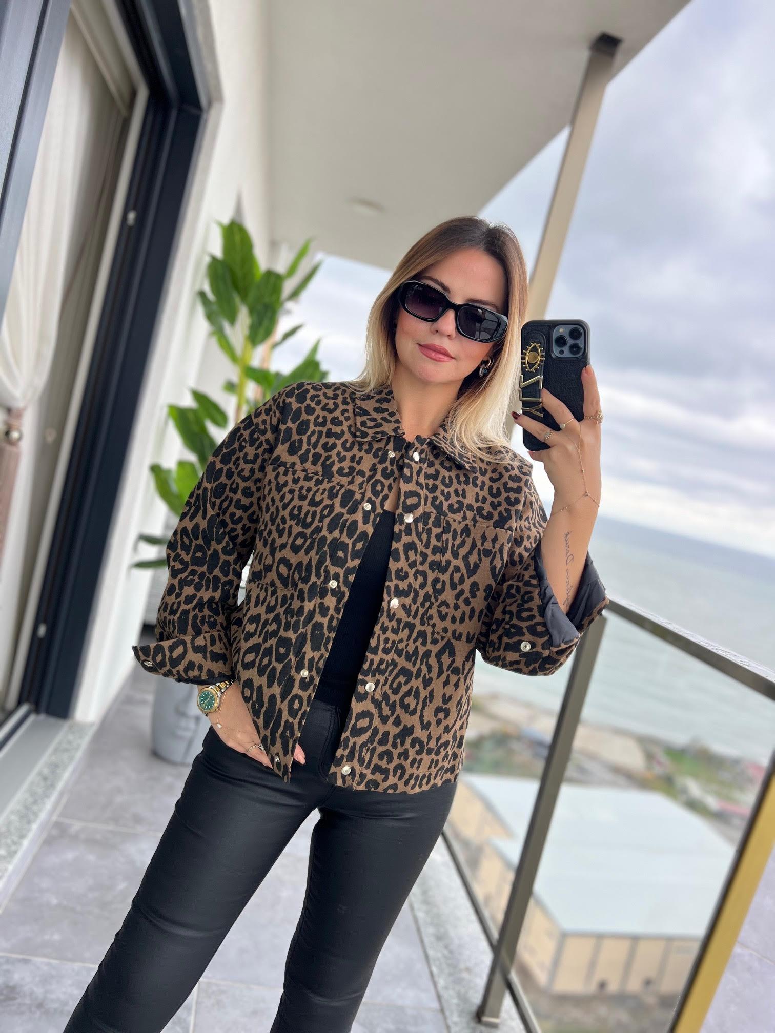 35478 Keten Leopar Ceket LEOPAR