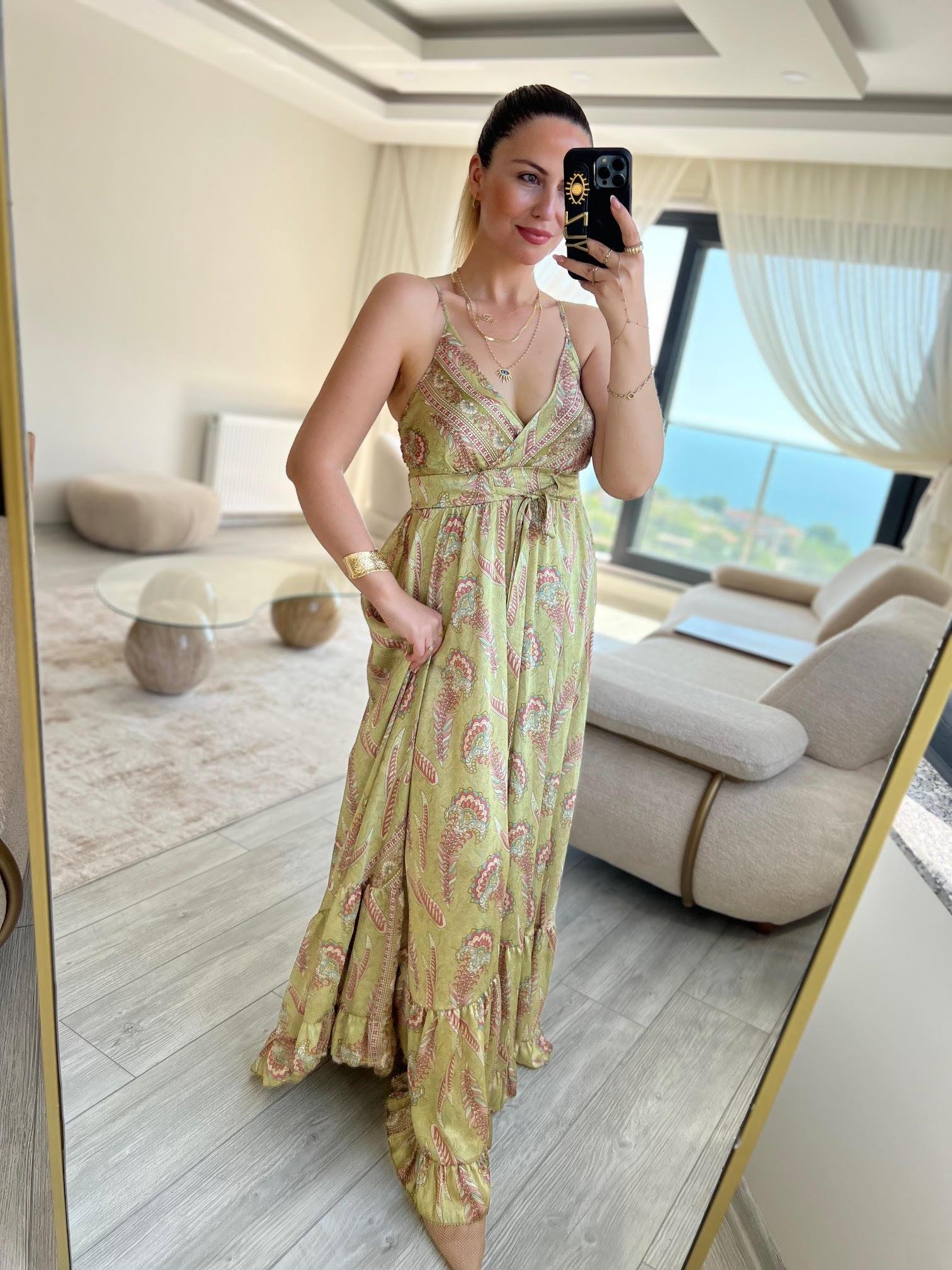 36095 Saten Elbise YEŞİL