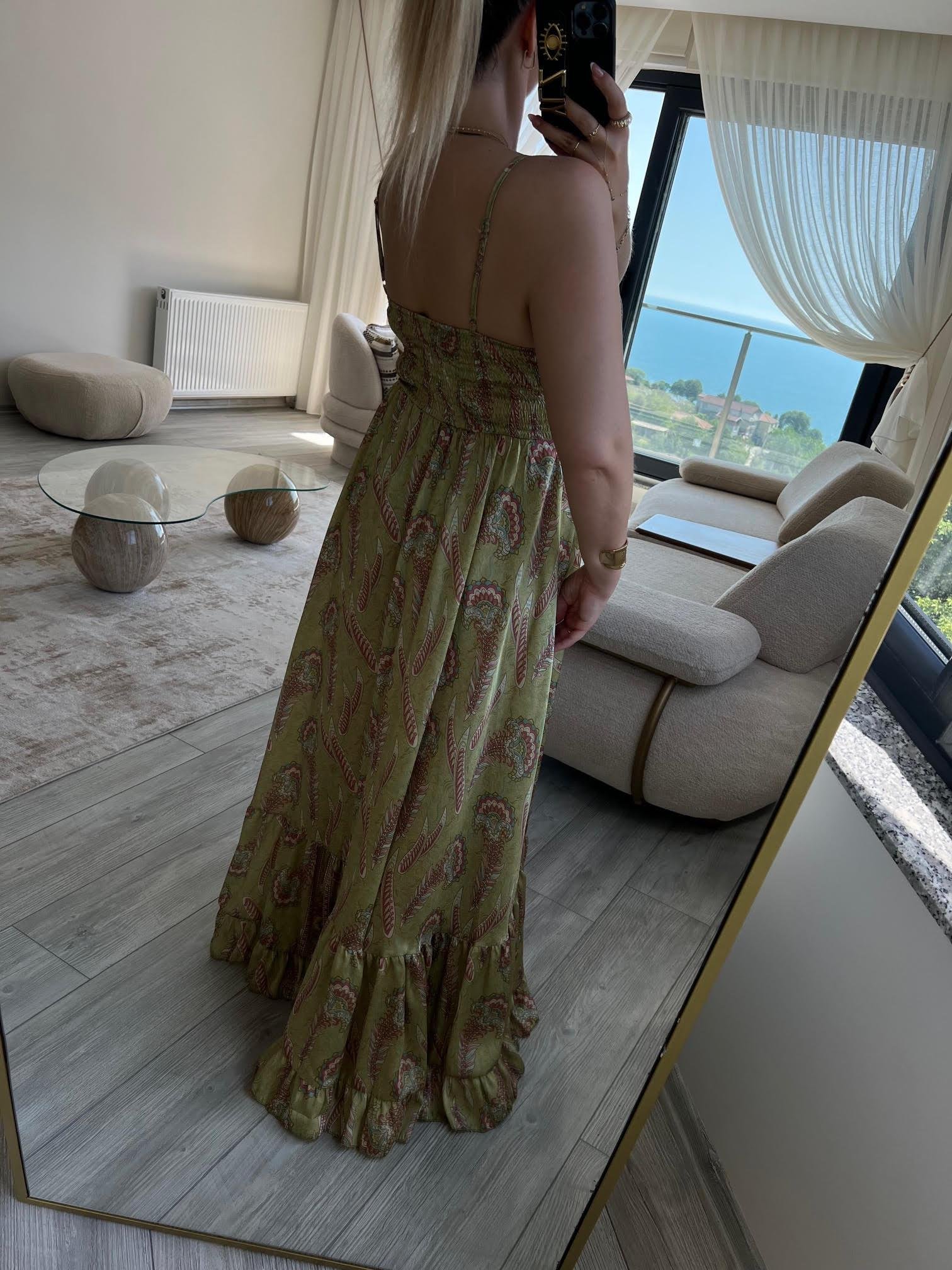 36095 Saten Elbise YEŞİL