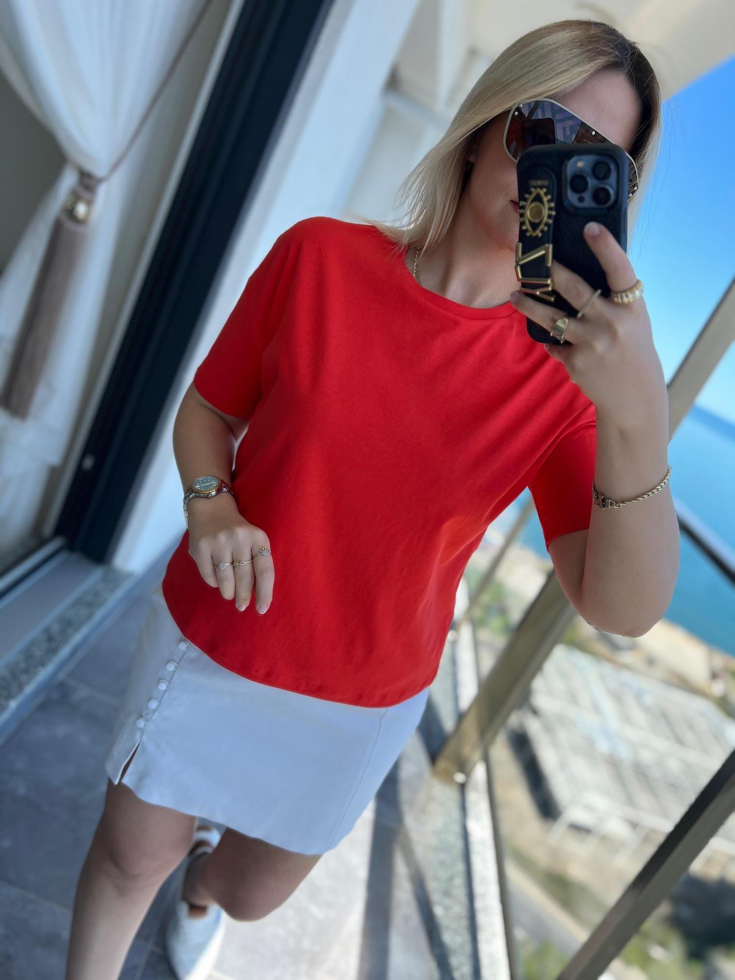 3683 Basic Tshirt KIRMIZI