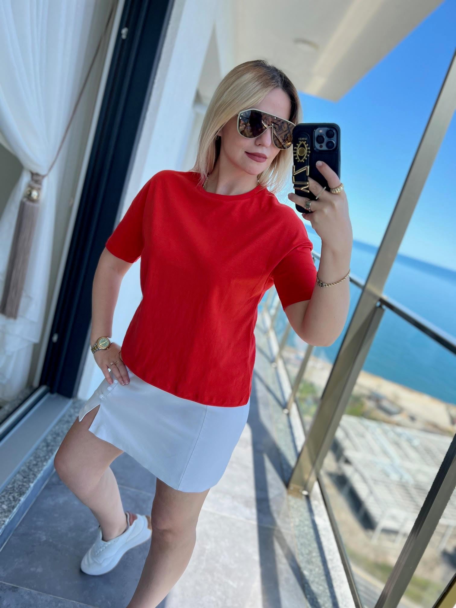 3683 Basic Tshirt KIRMIZI