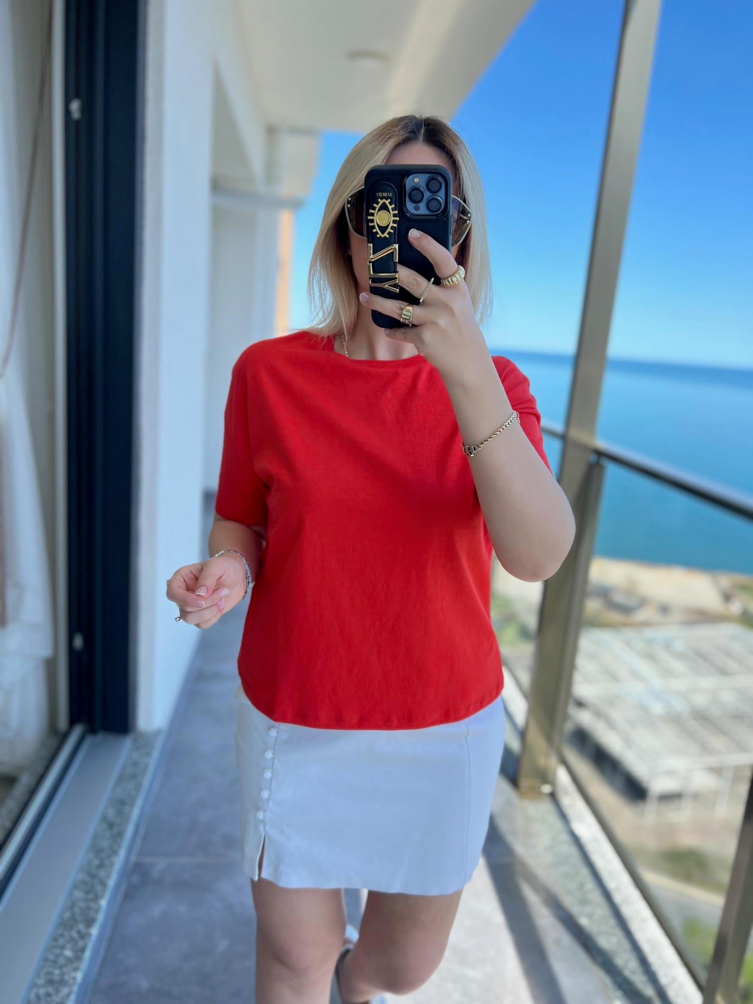 3683 Basic Tshirt KIRMIZI