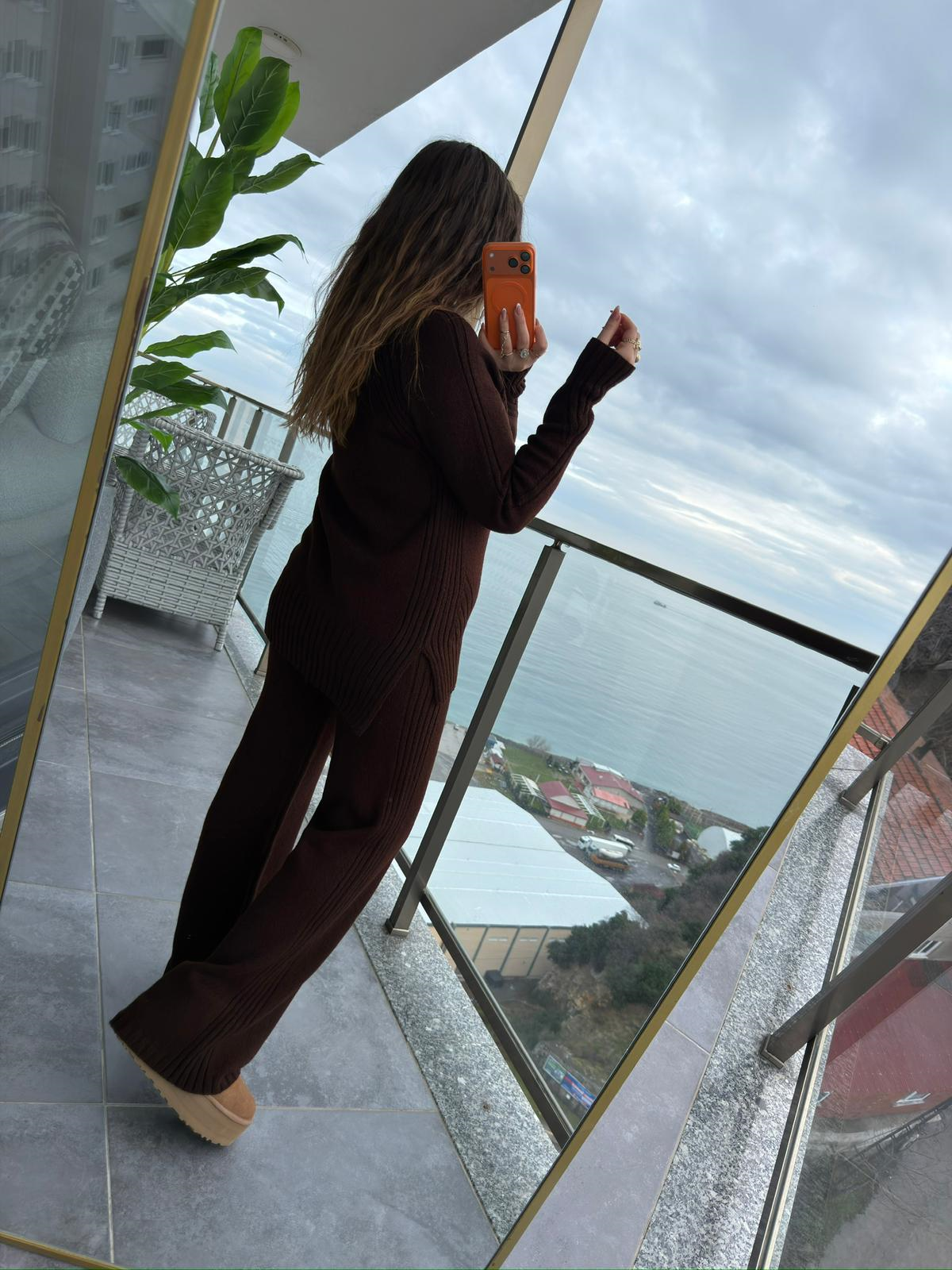 3772 Pantolonlu Triko Takım KAHVE