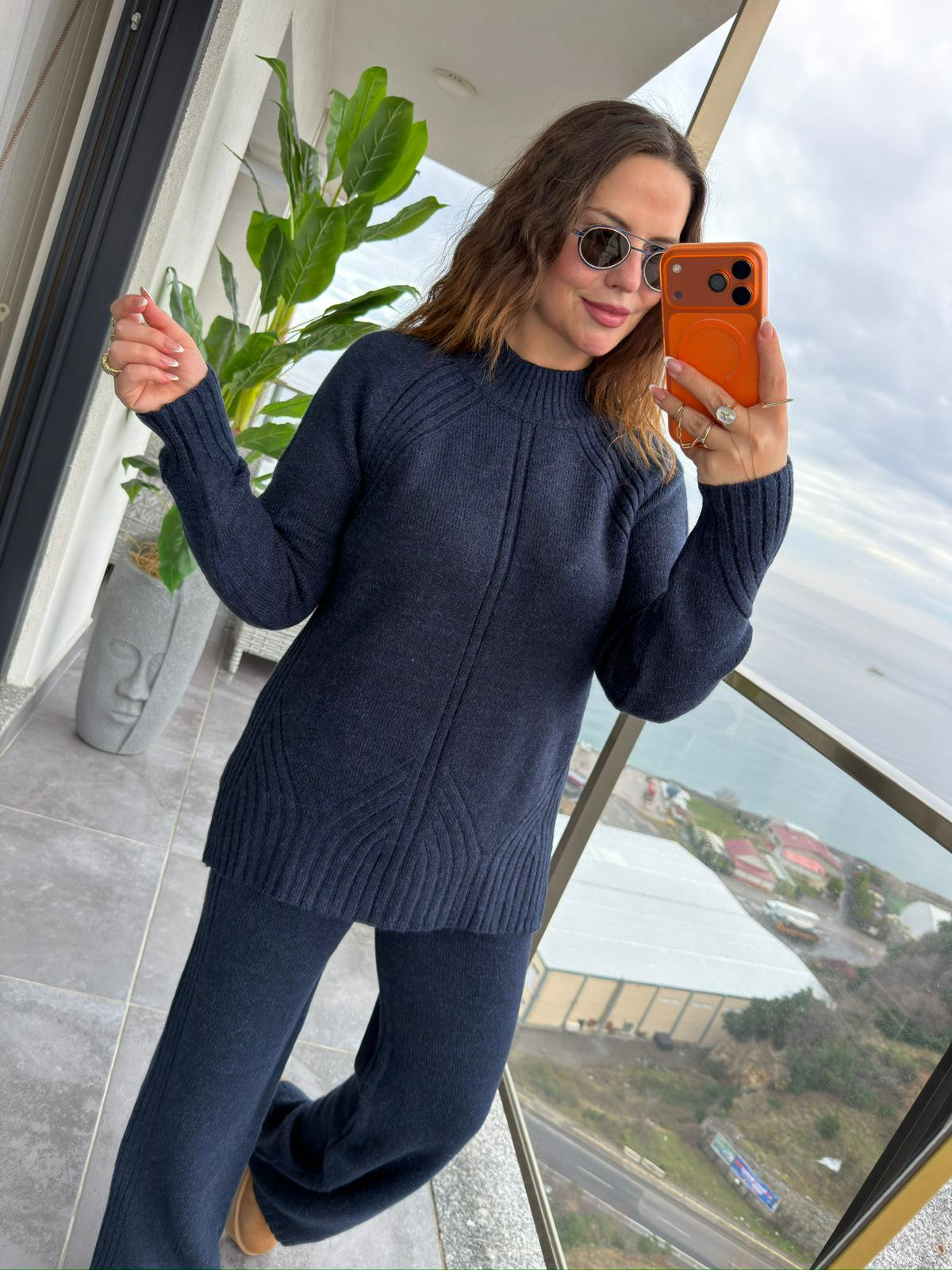 3772 Pantolonlu Triko Takım LACİVERT