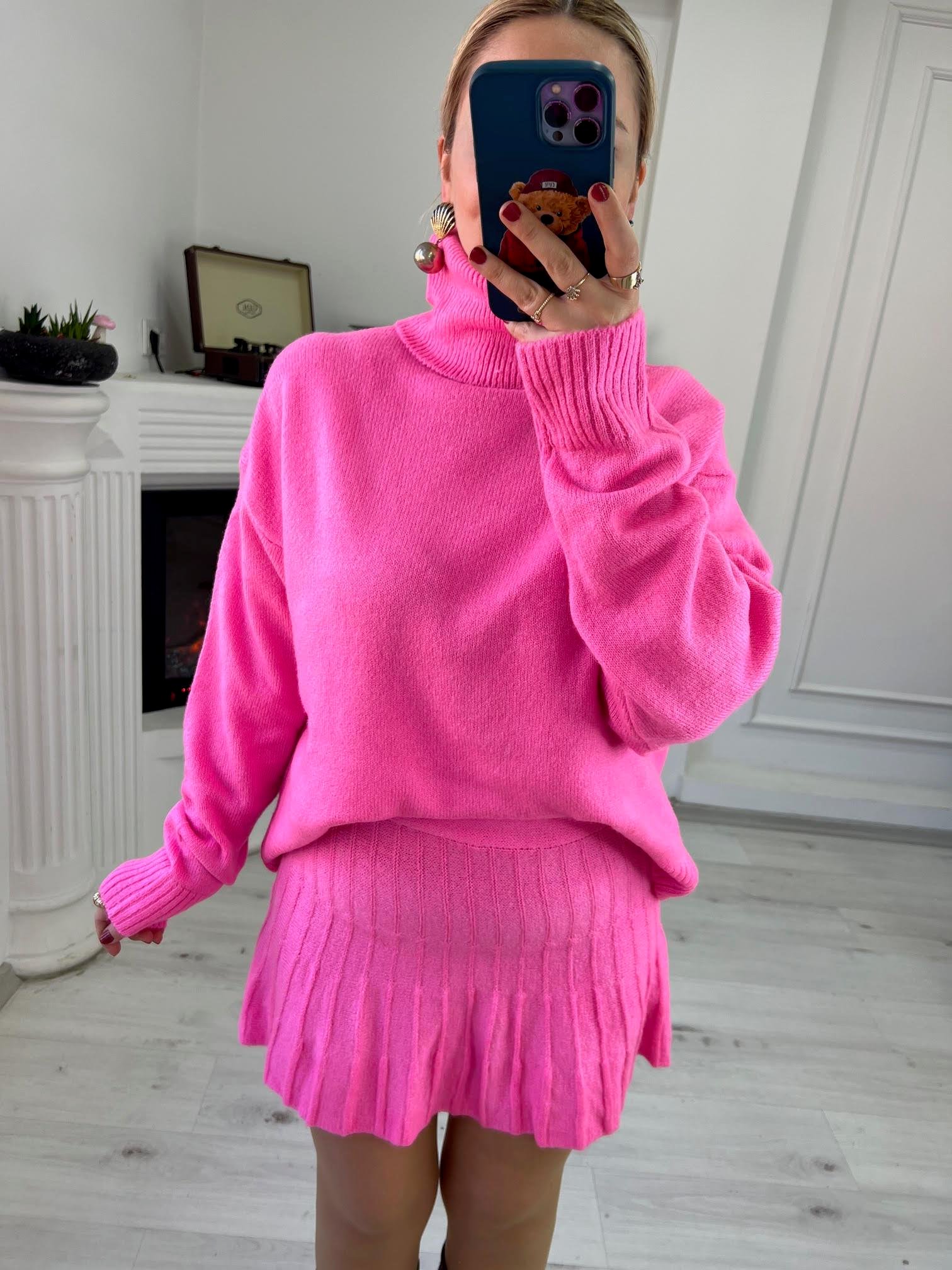 4000 Etekli Triko Takım PEMBE