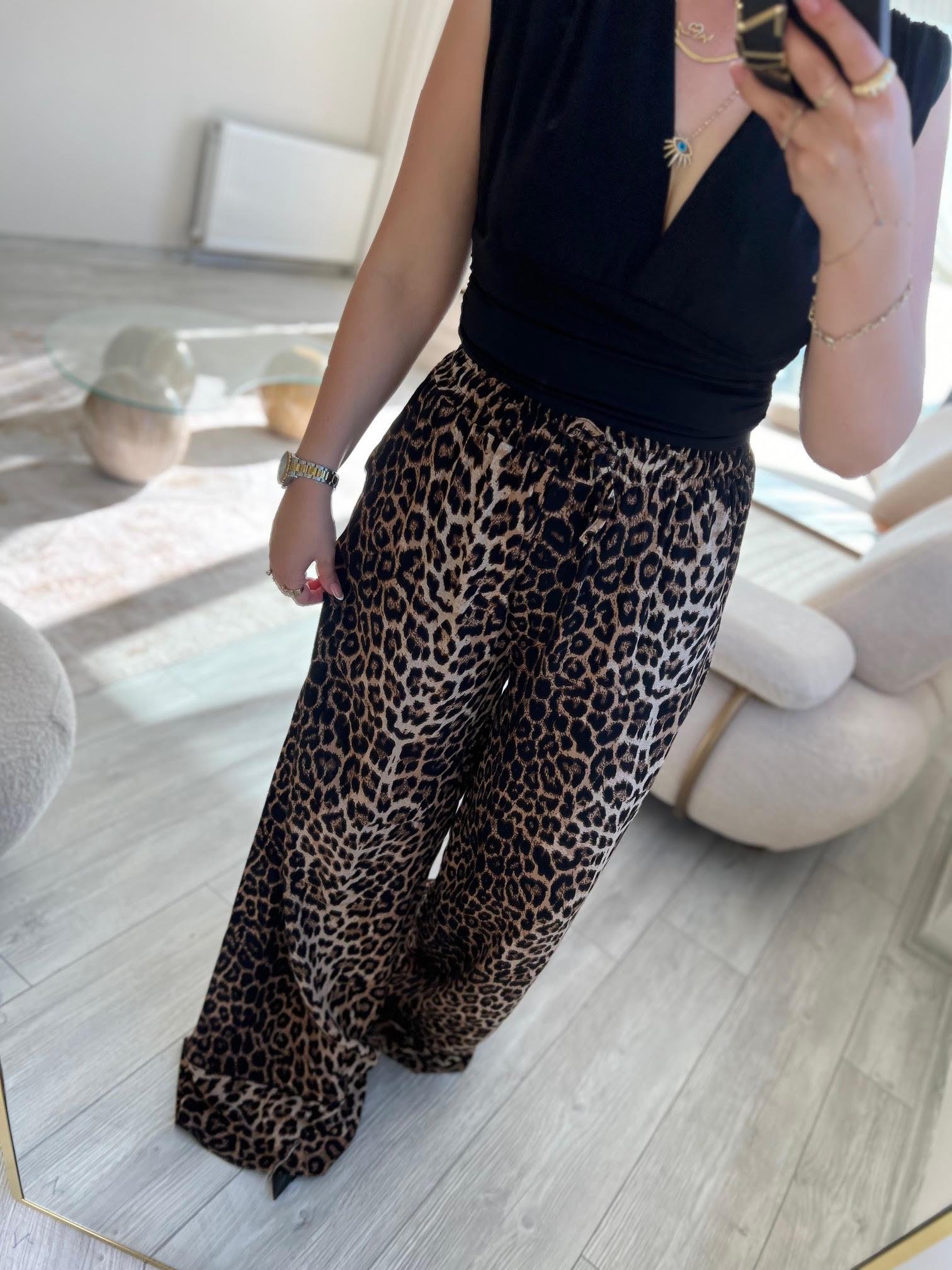 40194 Biye Detaylı Pantalon LEOPAR