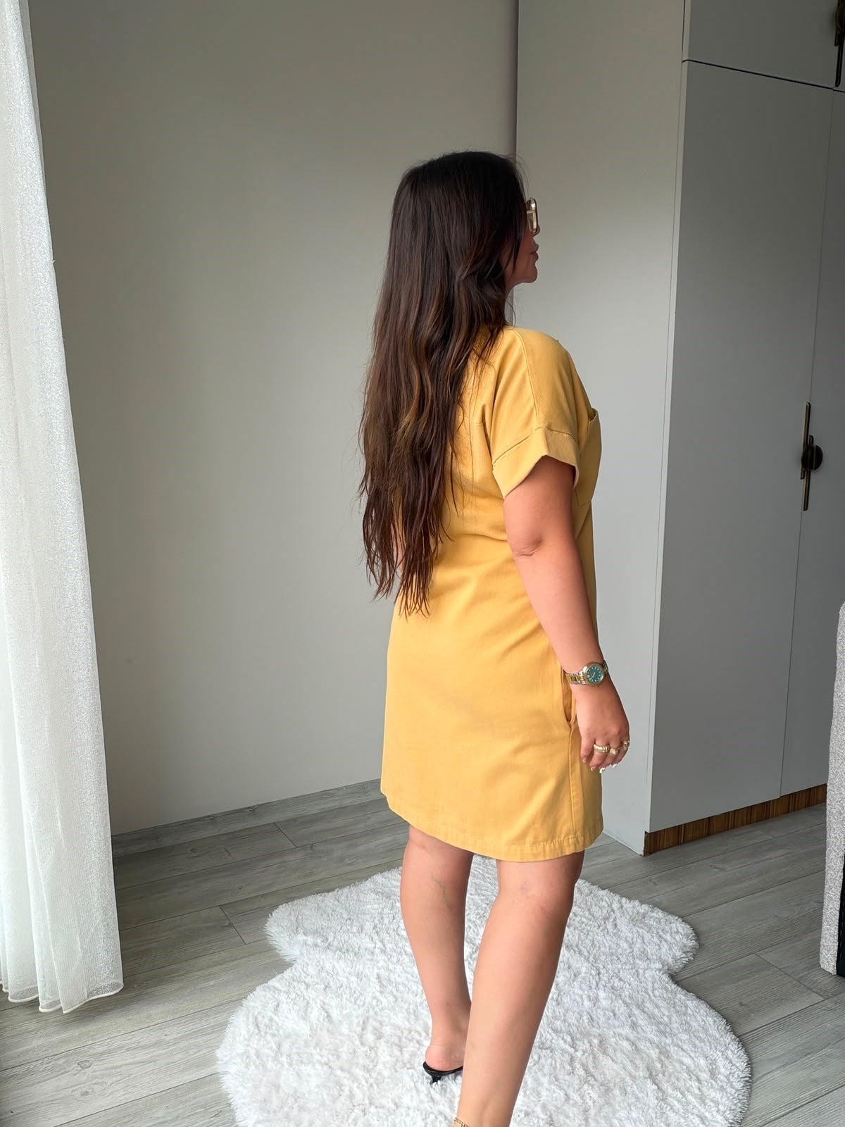 410 Yıkamalı Gabardin Elbise HARDAL