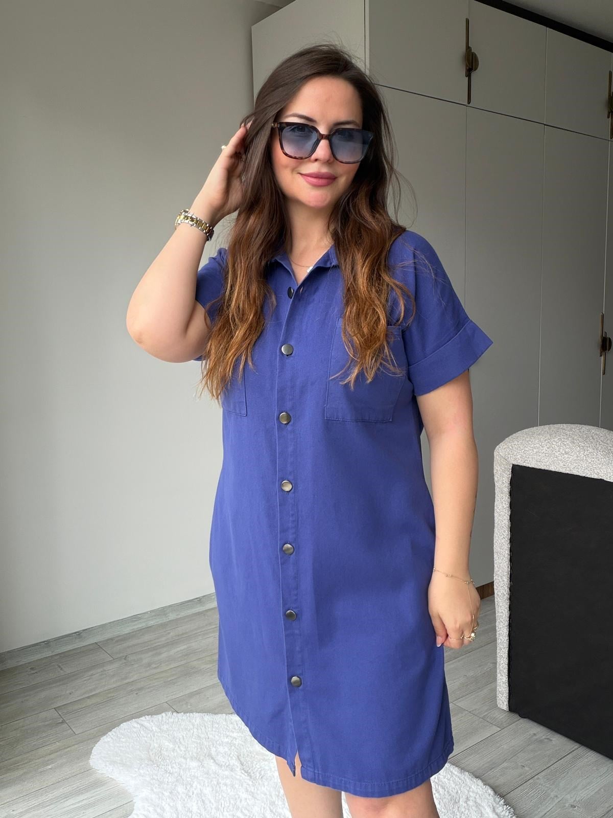 410 Yıkamalı Gabardin Elbise SAKS