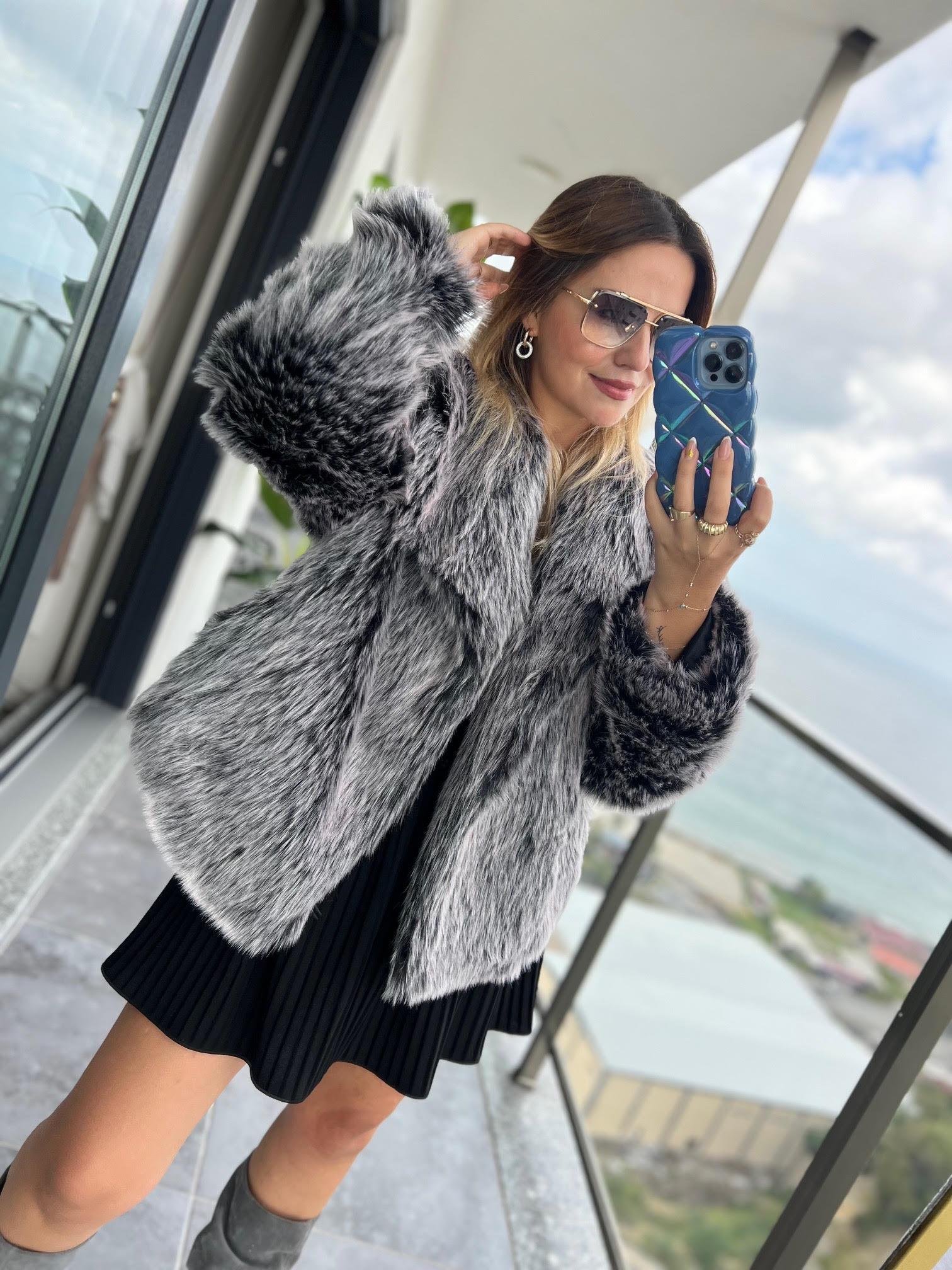 4105 Kısa Madonna Kürk GRİ