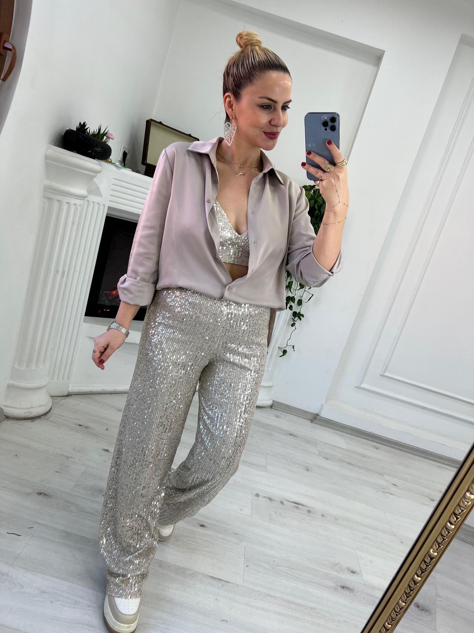 4156 Saten Gömlek BEJ
