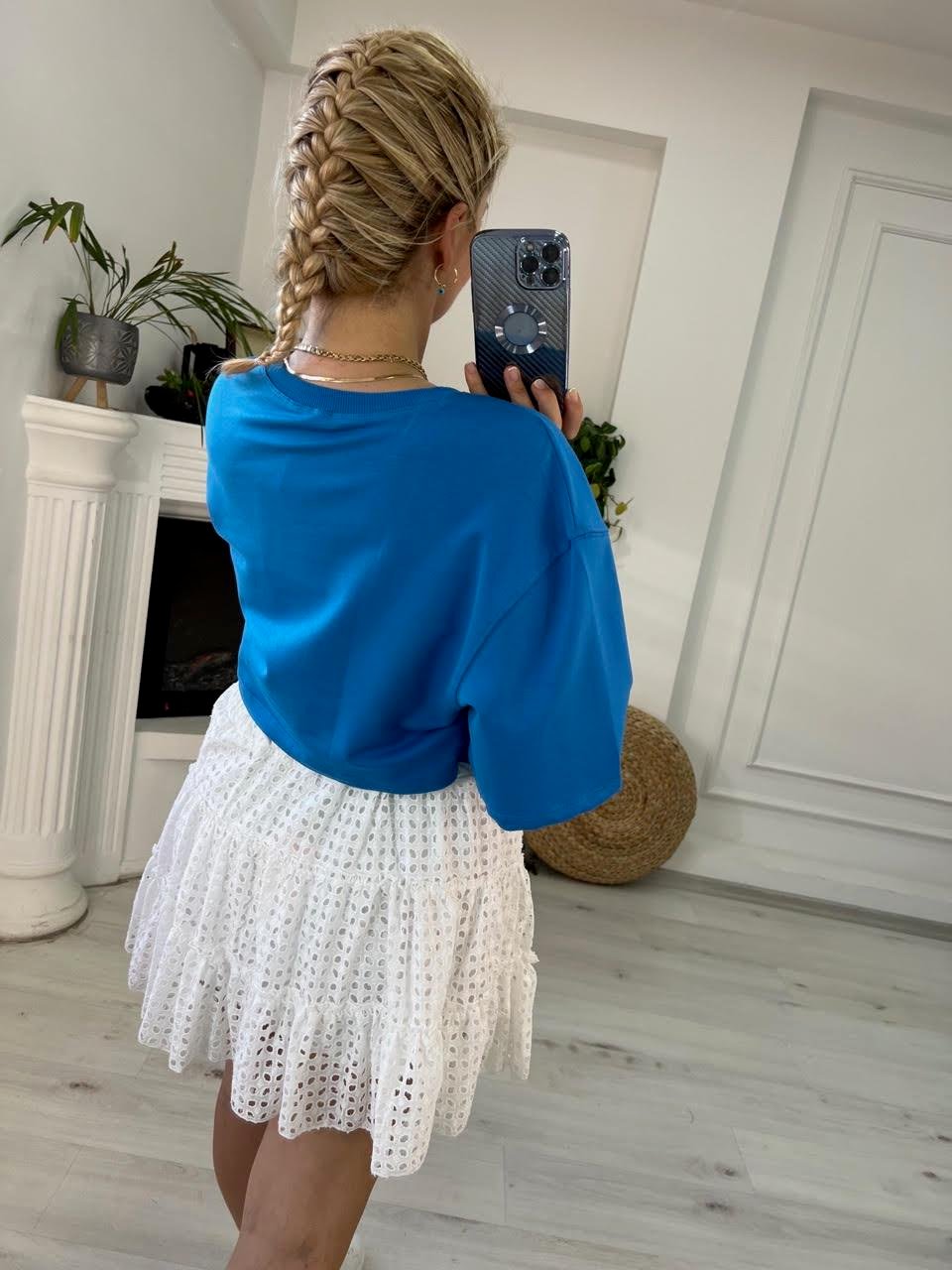 4274 2 İplik Kısa Kollu Tshirt MAVİ