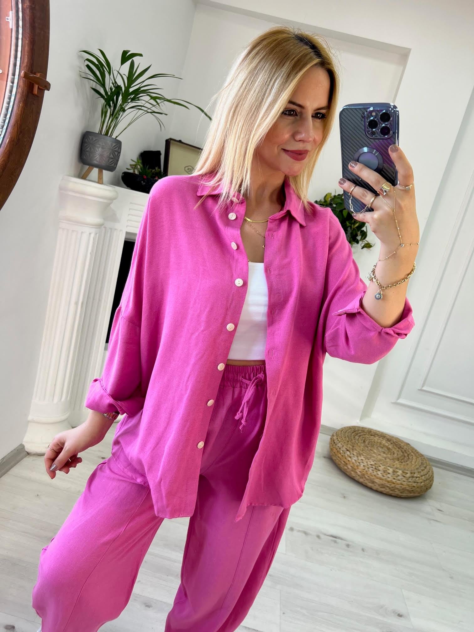4476 Oversize Gömlek FUŞYA