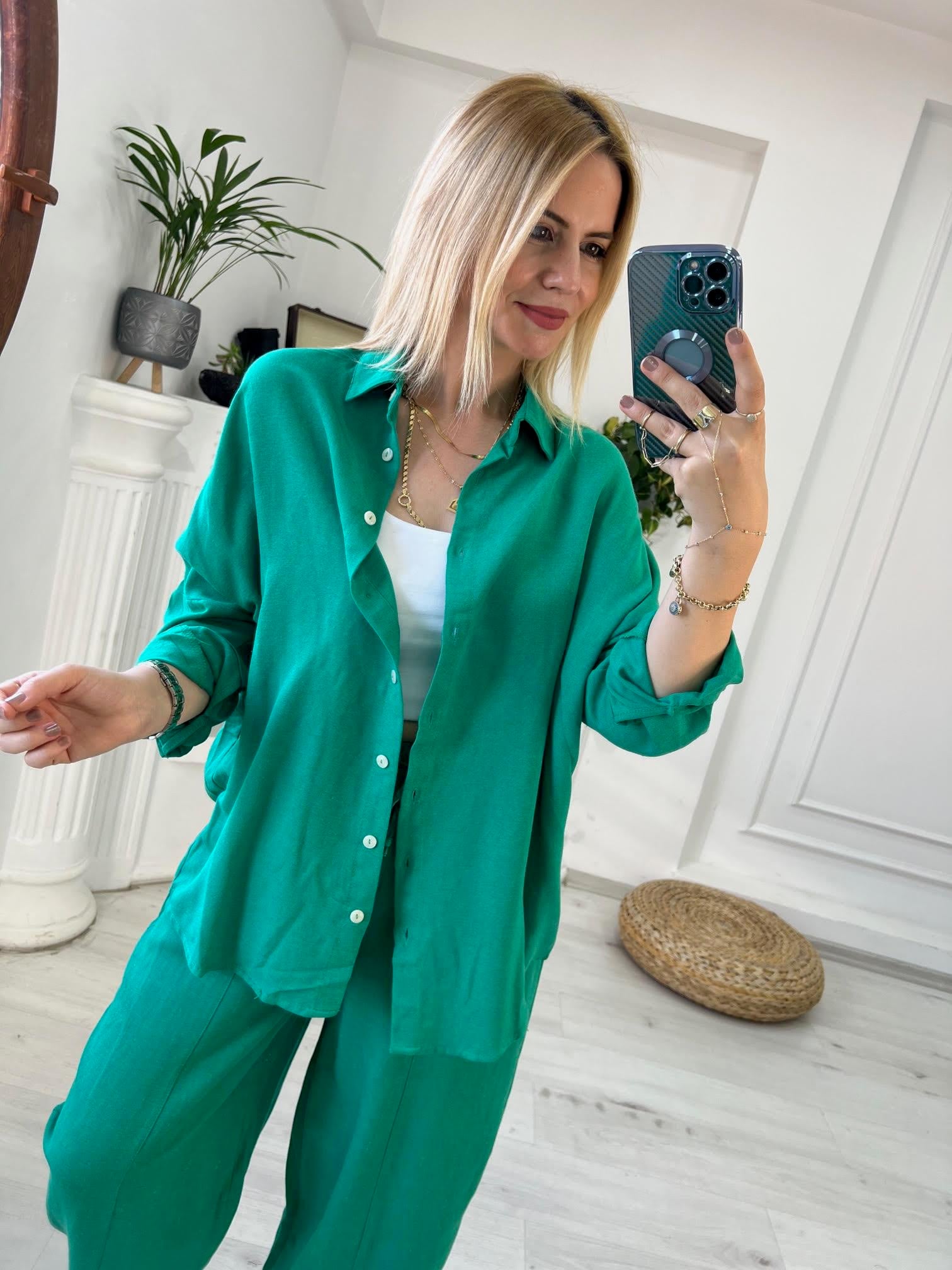 4476 Oversize Gömlek YEŞİL
