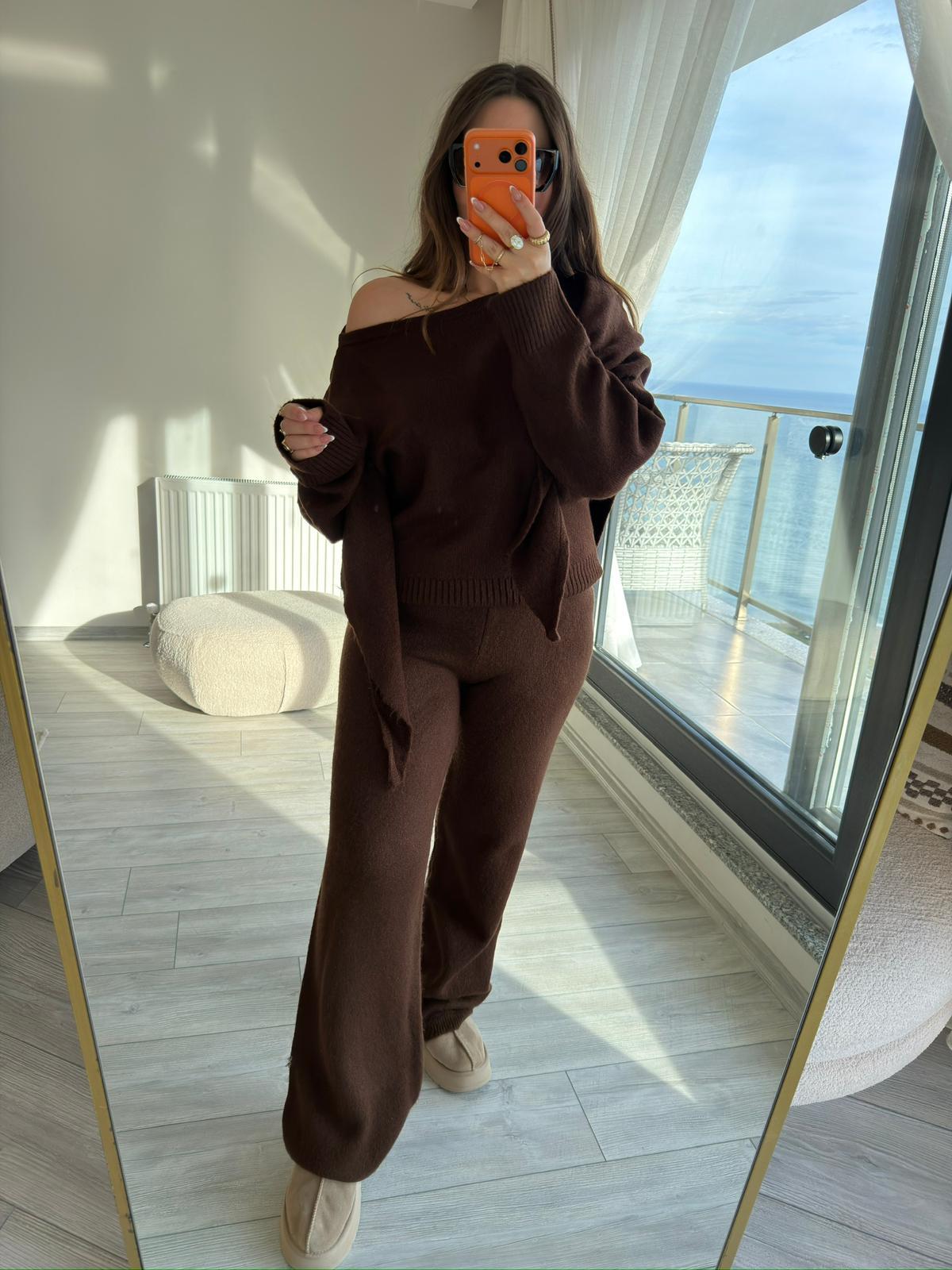 4587 Triko Pantolon KAHVE