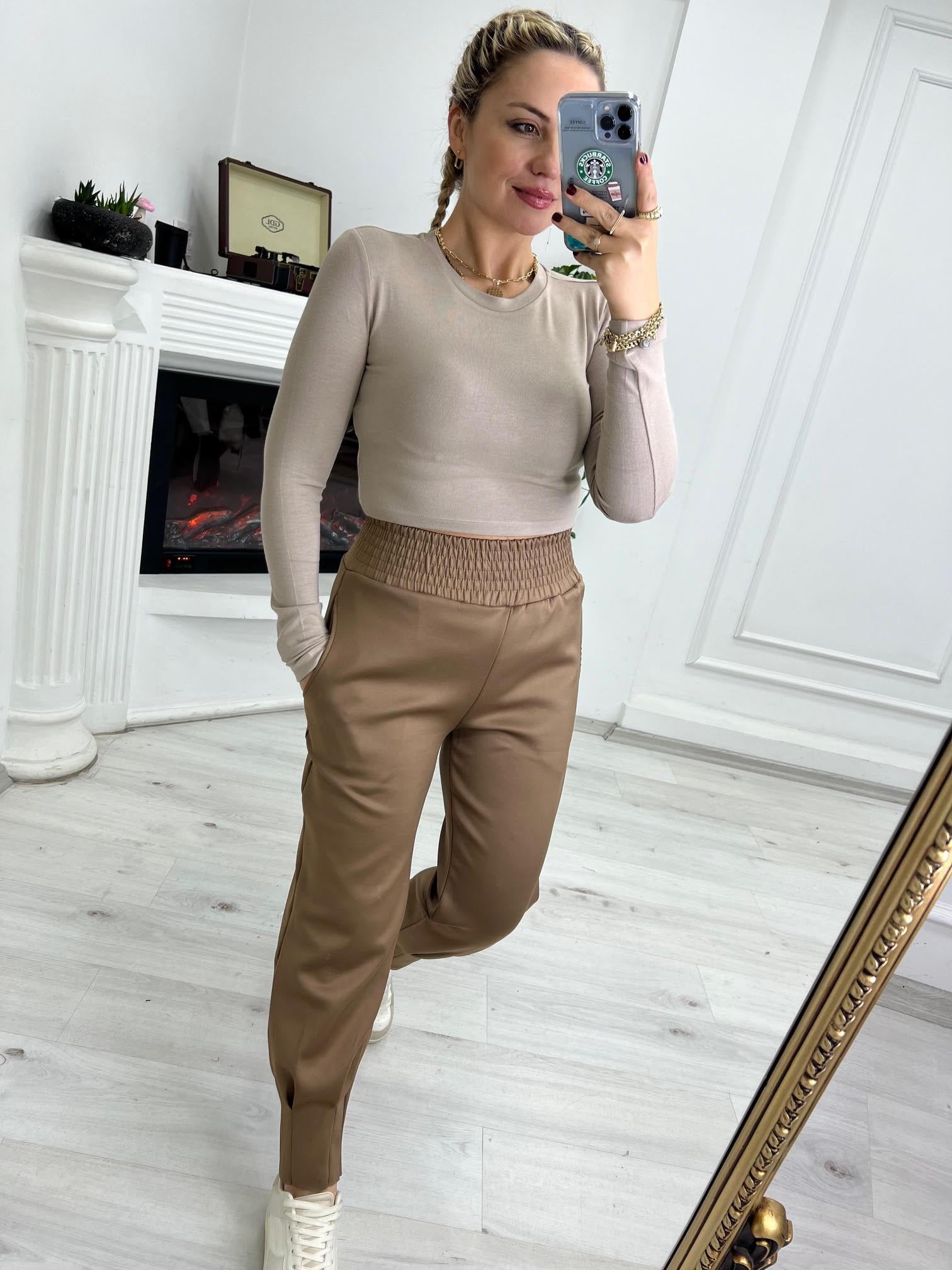 4632 Kısa Bluz BEJ