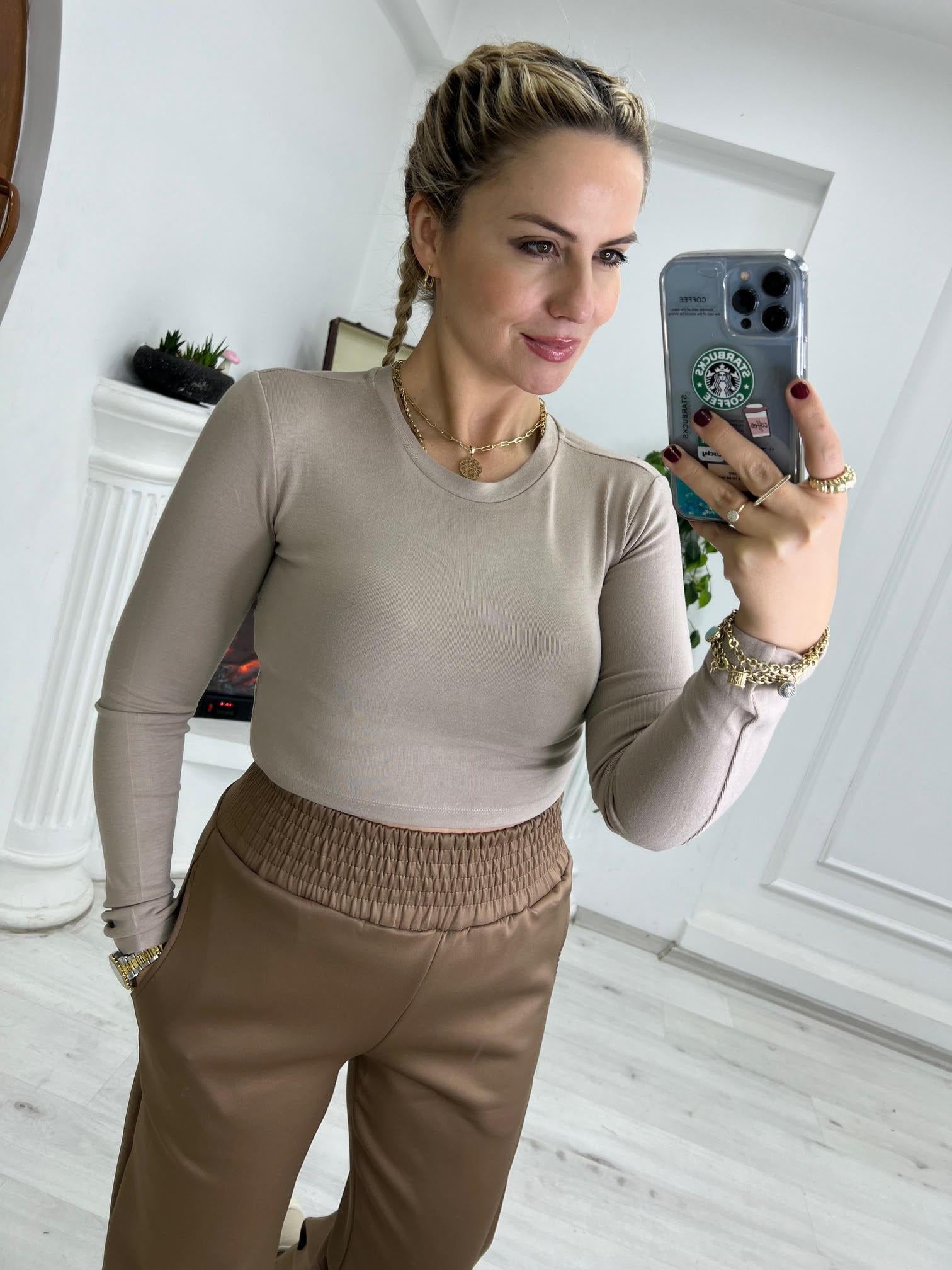 4632 Kısa Bluz BEJ