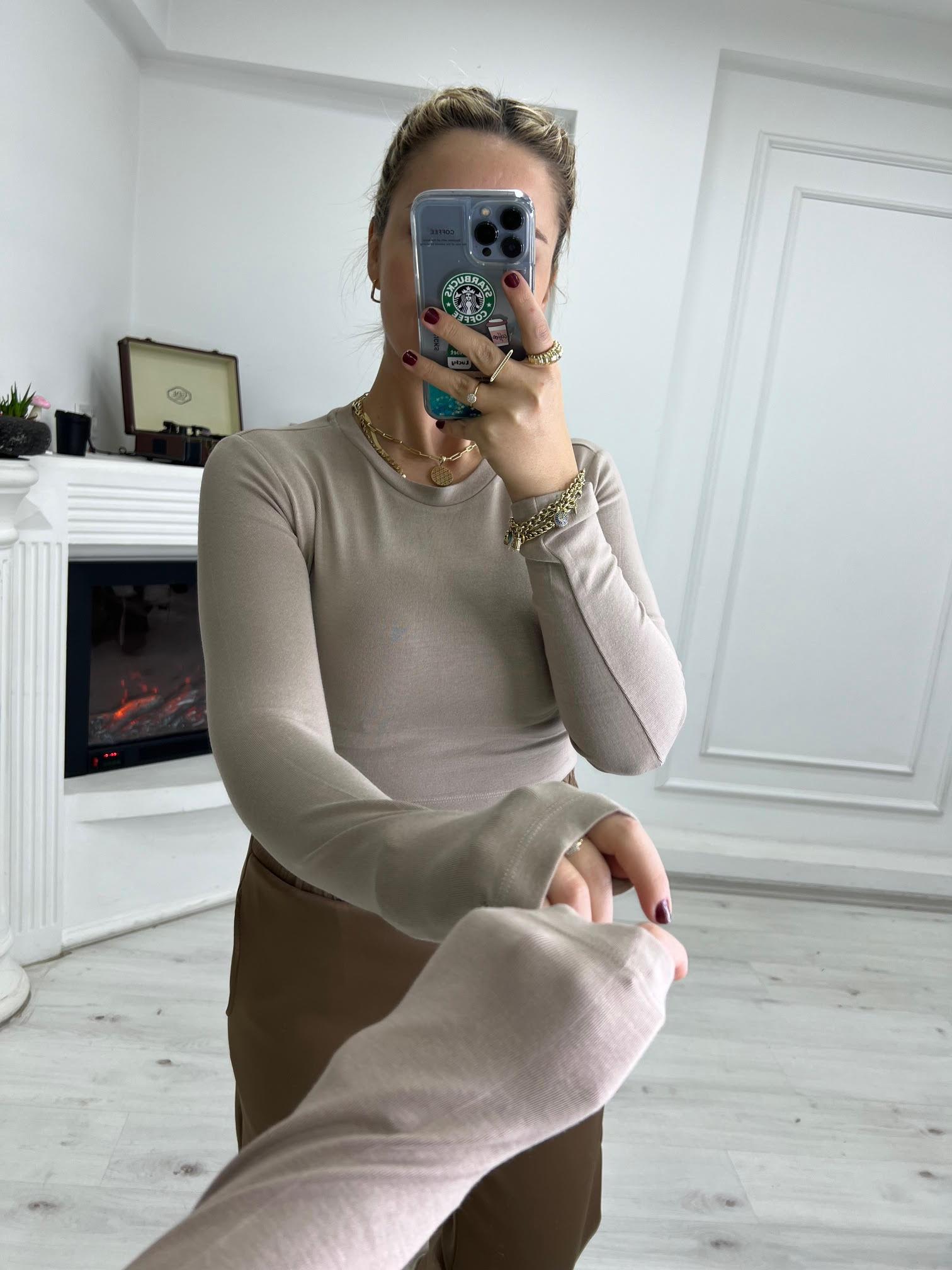 4632 Kısa Bluz BEJ