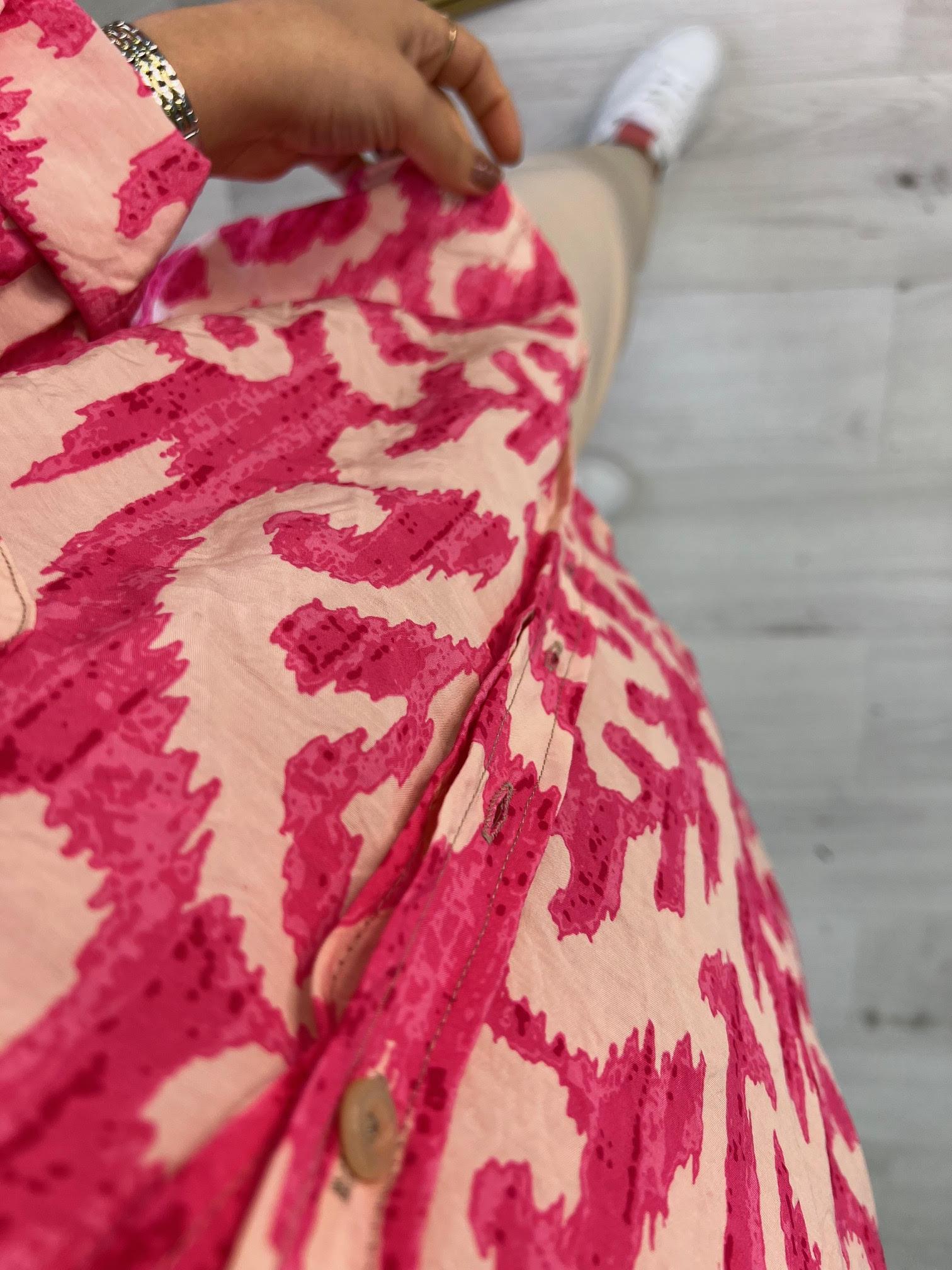 4683 Baskılı Gömlek PEMBE