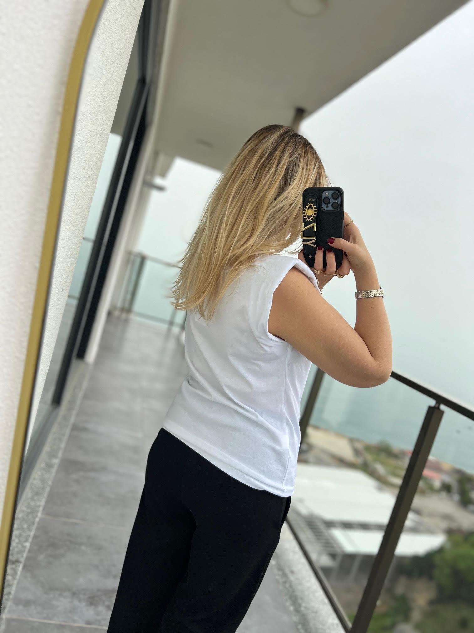 4705 Vatkalı Tshirt BEYAZ