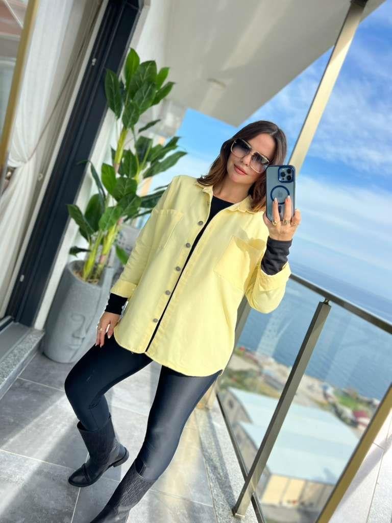 474 Gabardin Gömlek SARI