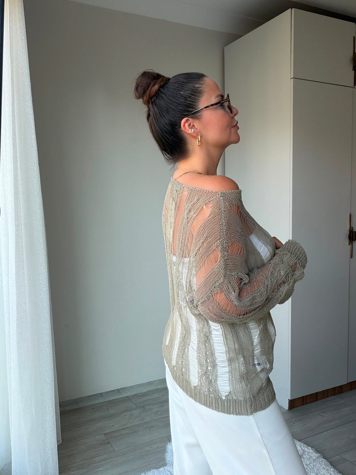 4745 Ajurlu Bluz HAKİ YEŞİL