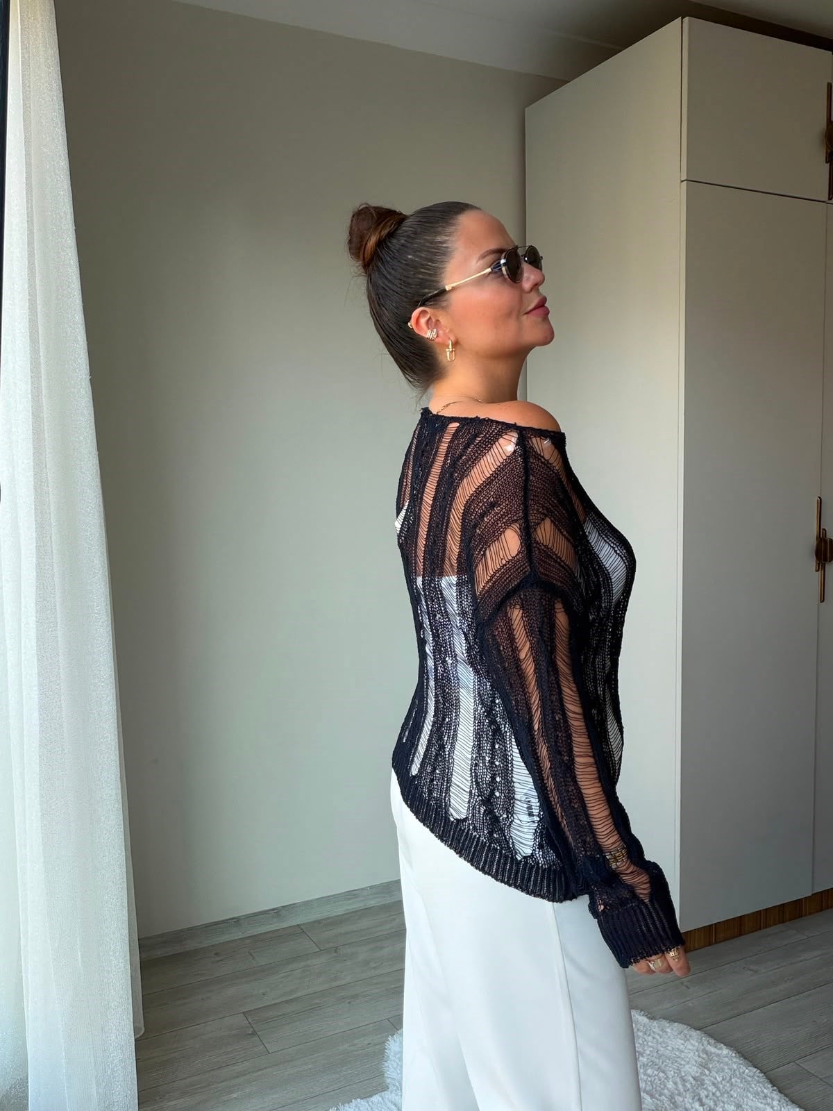 4745 Ajurlu Bluz LACİVERT