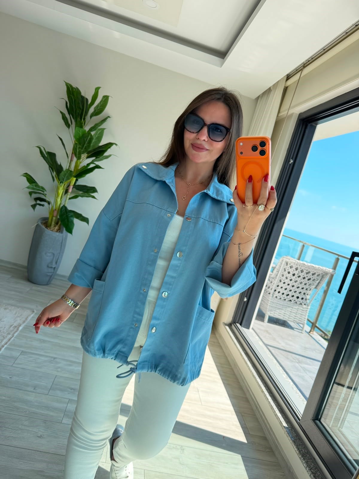 476 Owersize Ceket BEBE MAVİ