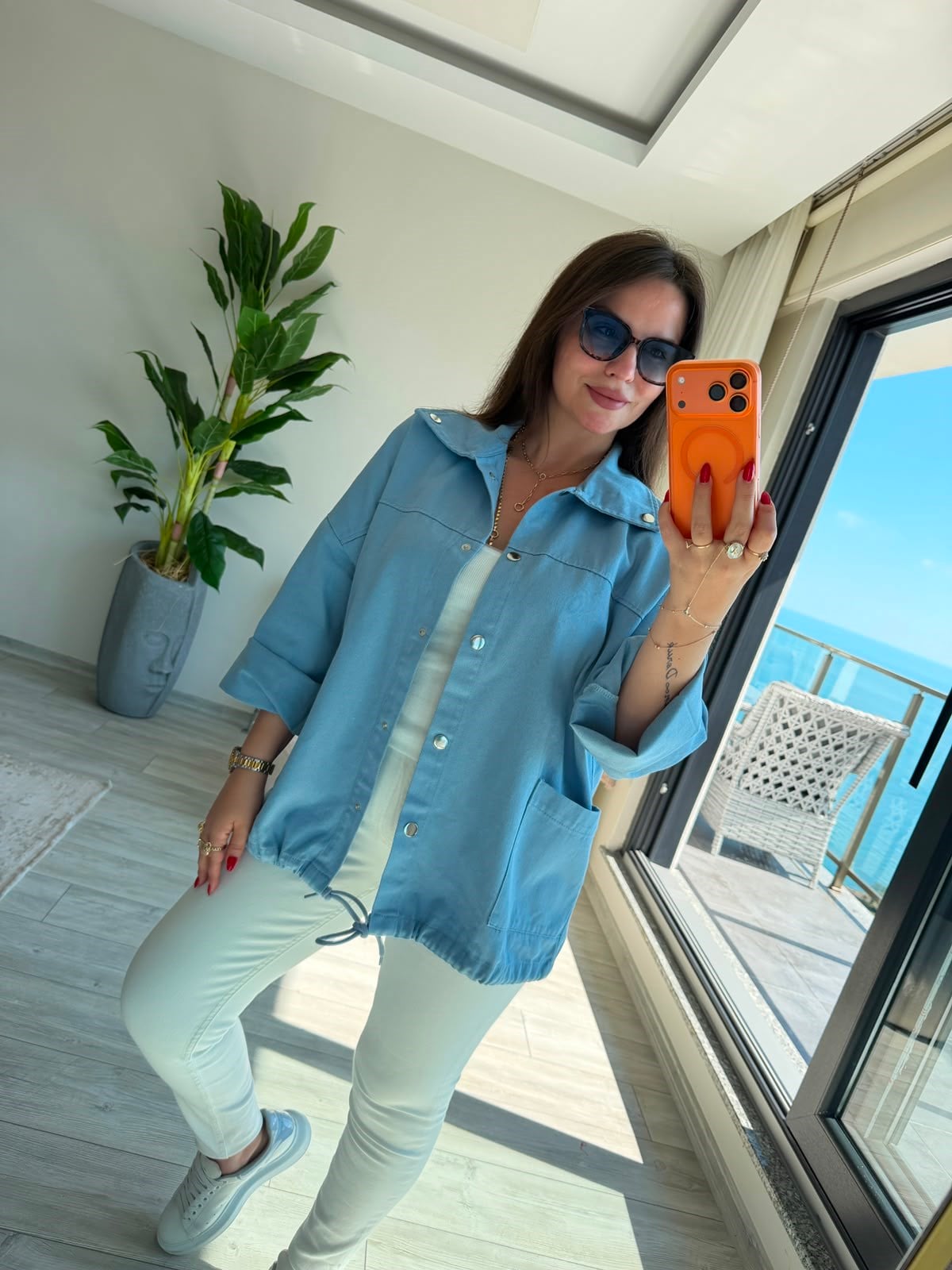 476 Owersize Ceket BEBE MAVİ
