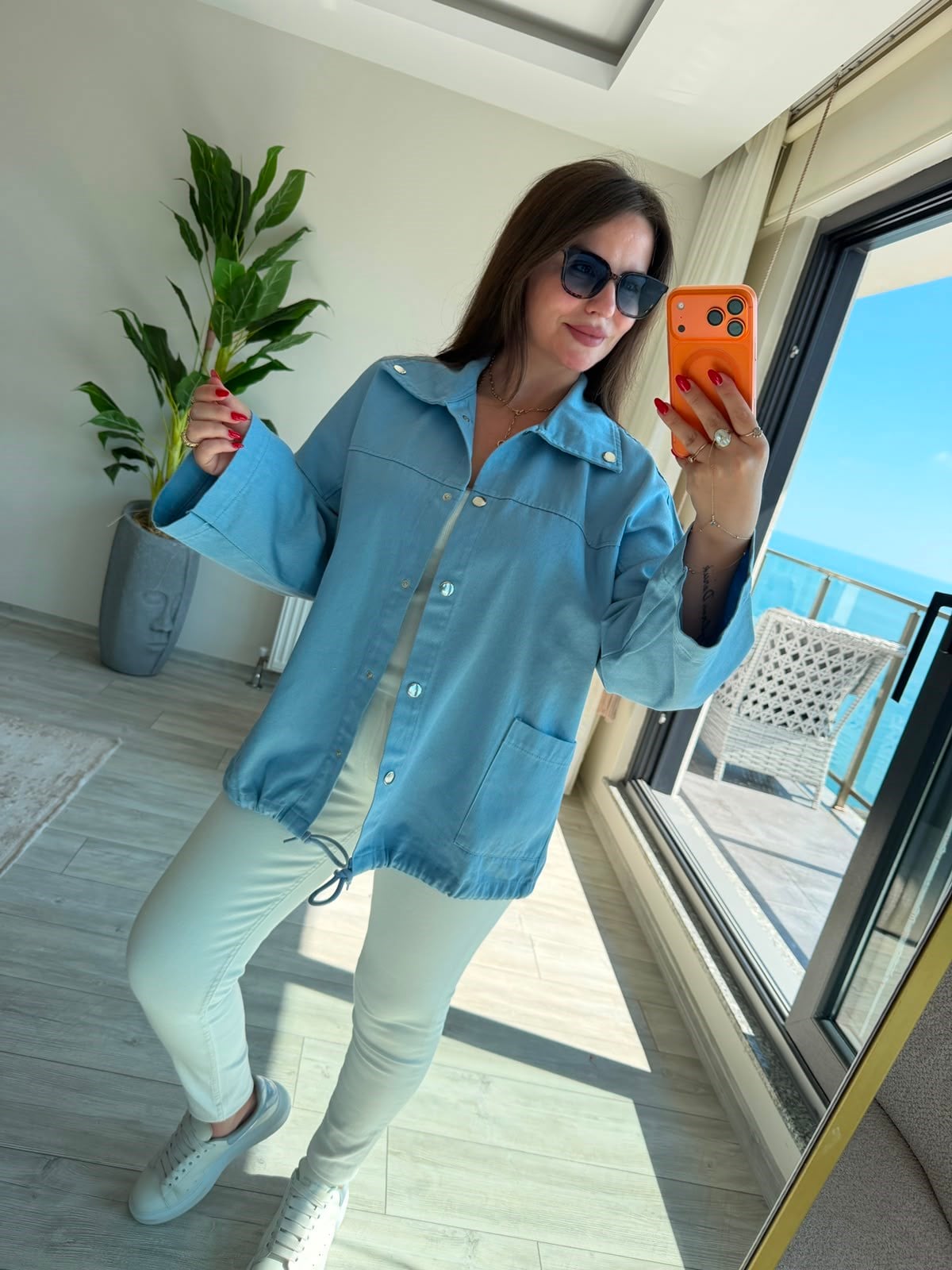 476 Owersize Ceket BEBE MAVİ