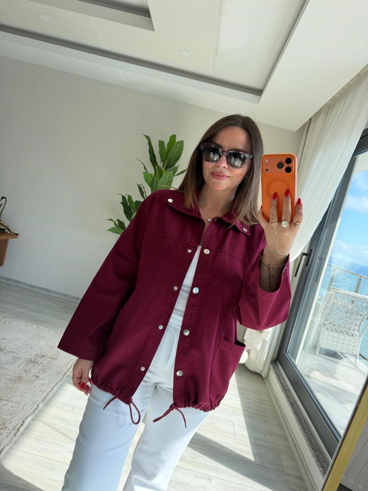 476 Owersize Ceket BORDO