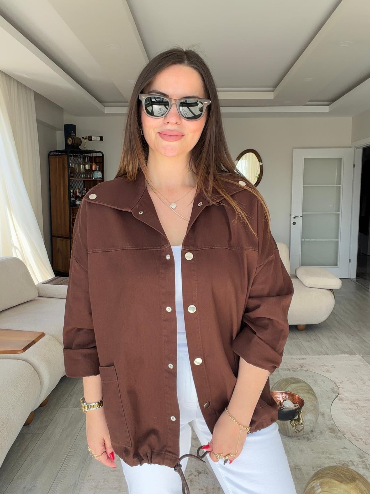 476 Owersize Ceket KAHVE