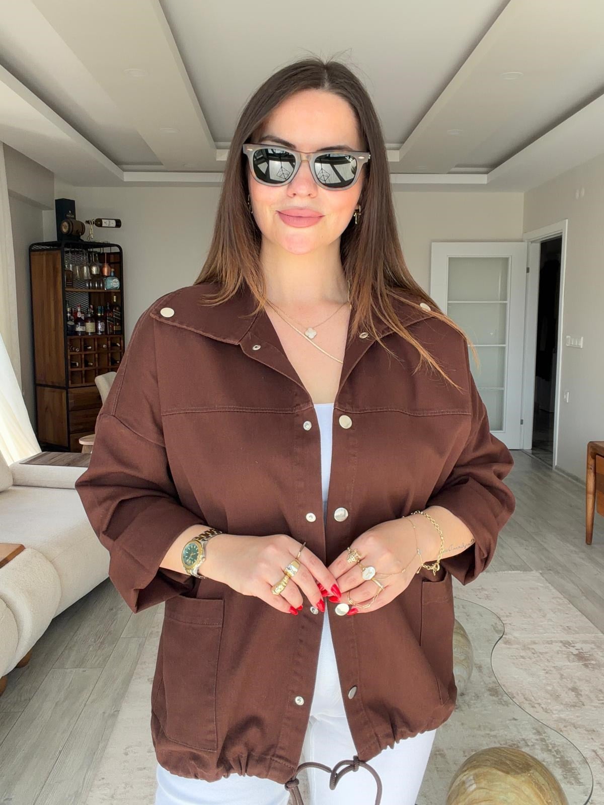 476 Owersize Ceket KAHVE