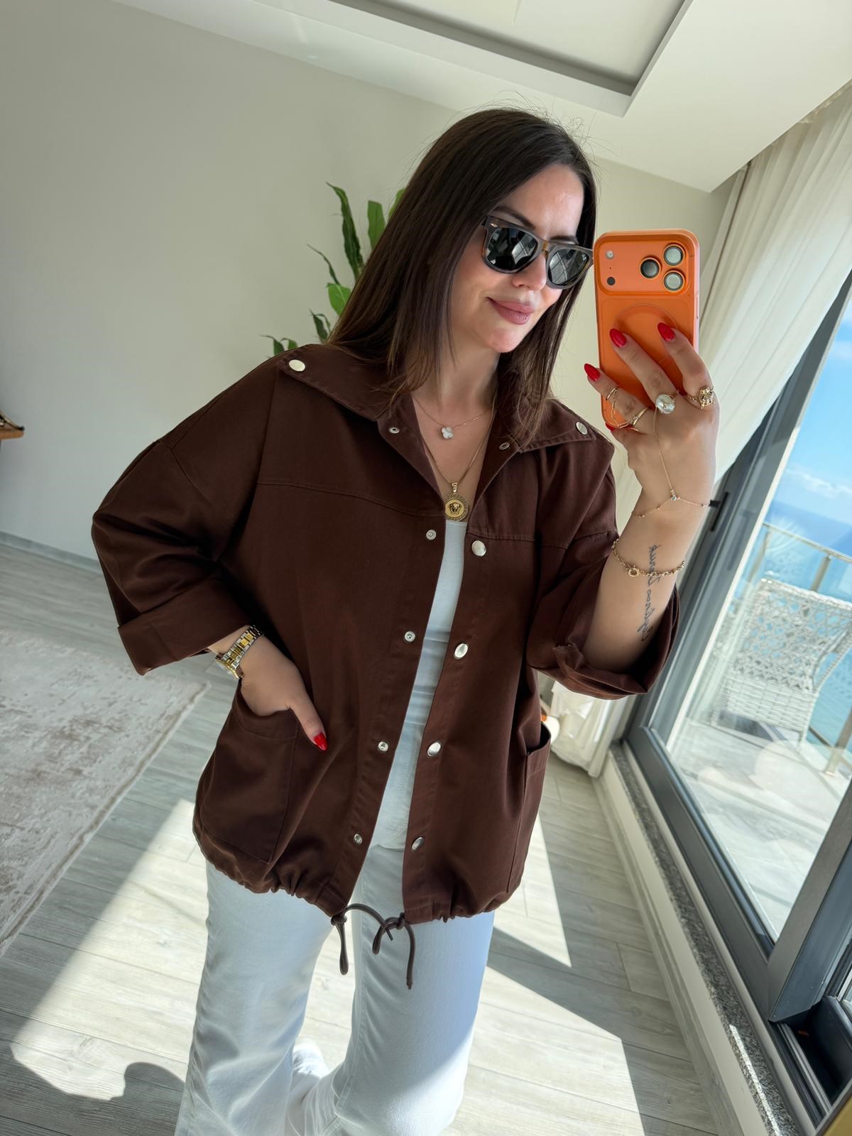 476 Owersize Ceket KAHVE