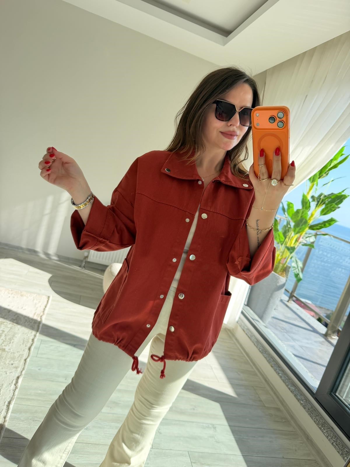 476 Owersize Ceket KİREMİT