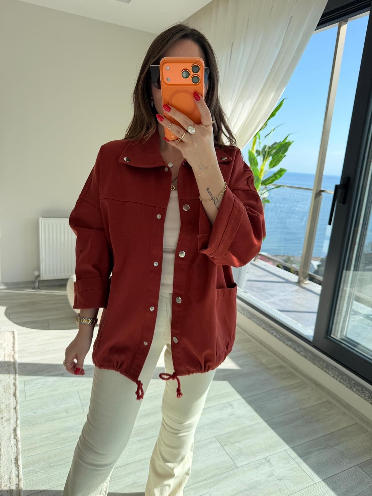 476 Owersize Ceket KİREMİT