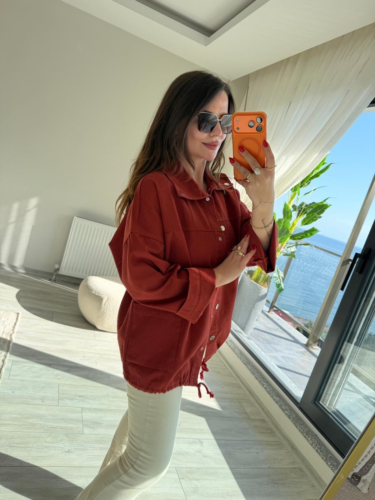 476 Owersize Ceket KİREMİT