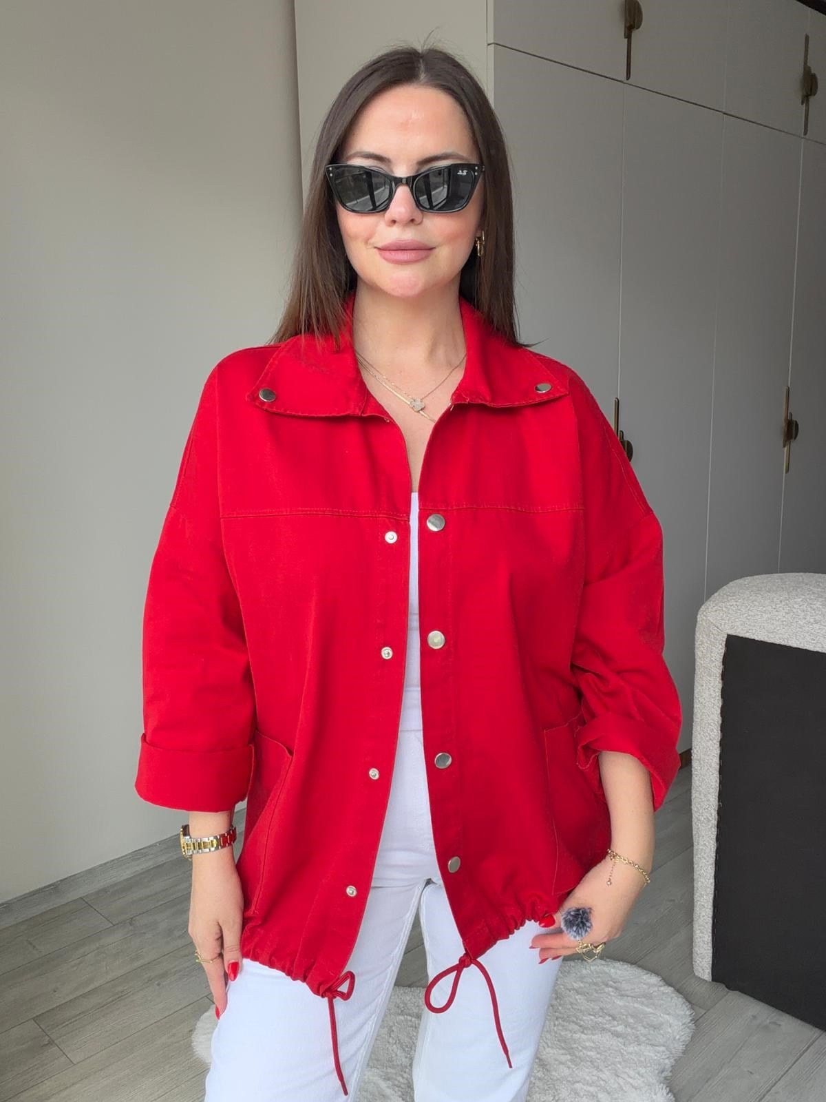 476 Owersize Ceket KIRMIZI